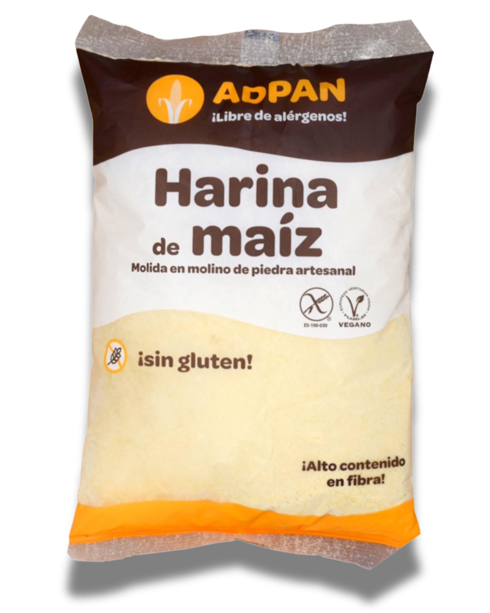 ADPAN Harina de Maíz Sin Gluten 100% Natural | Molida en Molino de Piedra | Ideal para Arepas, Tortillas, Pan y Repostería | Textura Fina y Sabor Auténtico | Pack 3 x 1kg