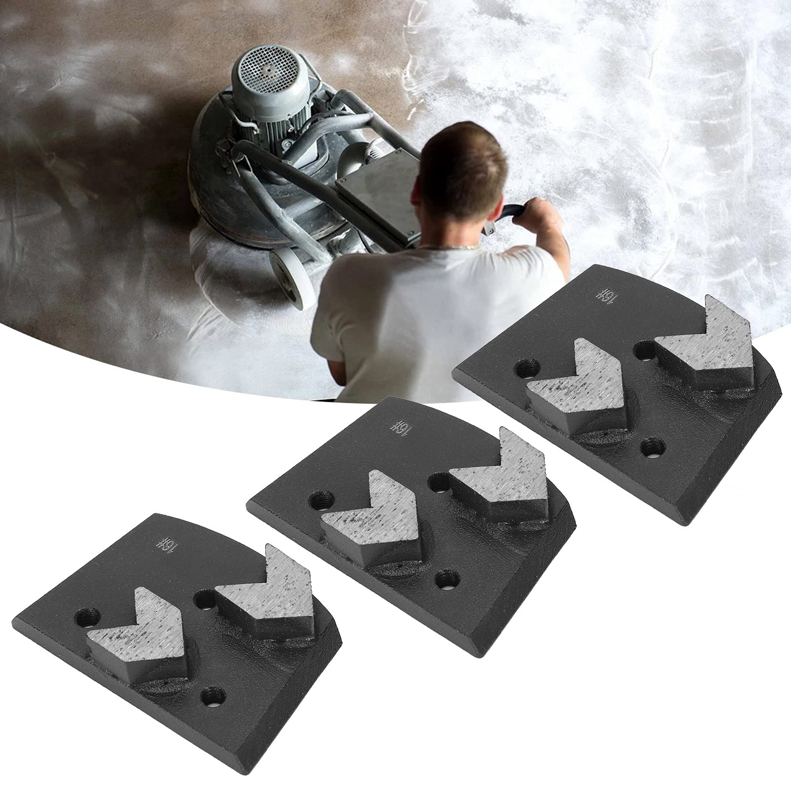 Accessorio per smerigliatrice, 3 pezzi di blocco abrasivo diamantato a forma di freccia 2 denti Accessori per smerigliatrice per smerigliatrice per calcestruzzo adatti per lucidare marmo, prodotti in