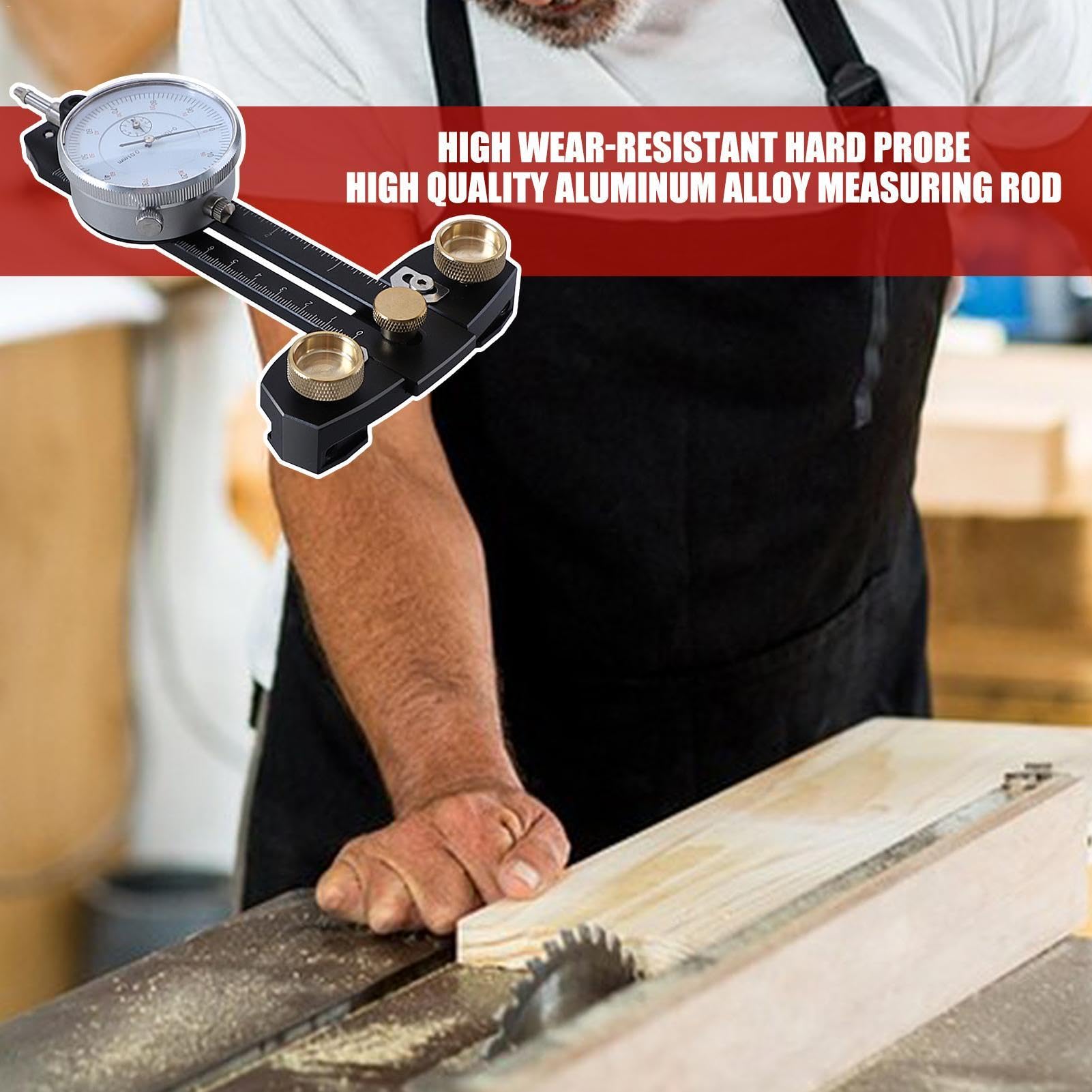Tischsägen-Winkellehre | Tischsägen-Gehrungslehre | Tischsägenlehre | 1,9 cm Breite eloxierte Aluminiumstange zum Ausrichten und Kalibrieren von Werkstattmaschinen, Tischsägen, Bandsägen und | 9 cm Breite eloxierte Aluminiumstange zum Ausrichten und Kalib