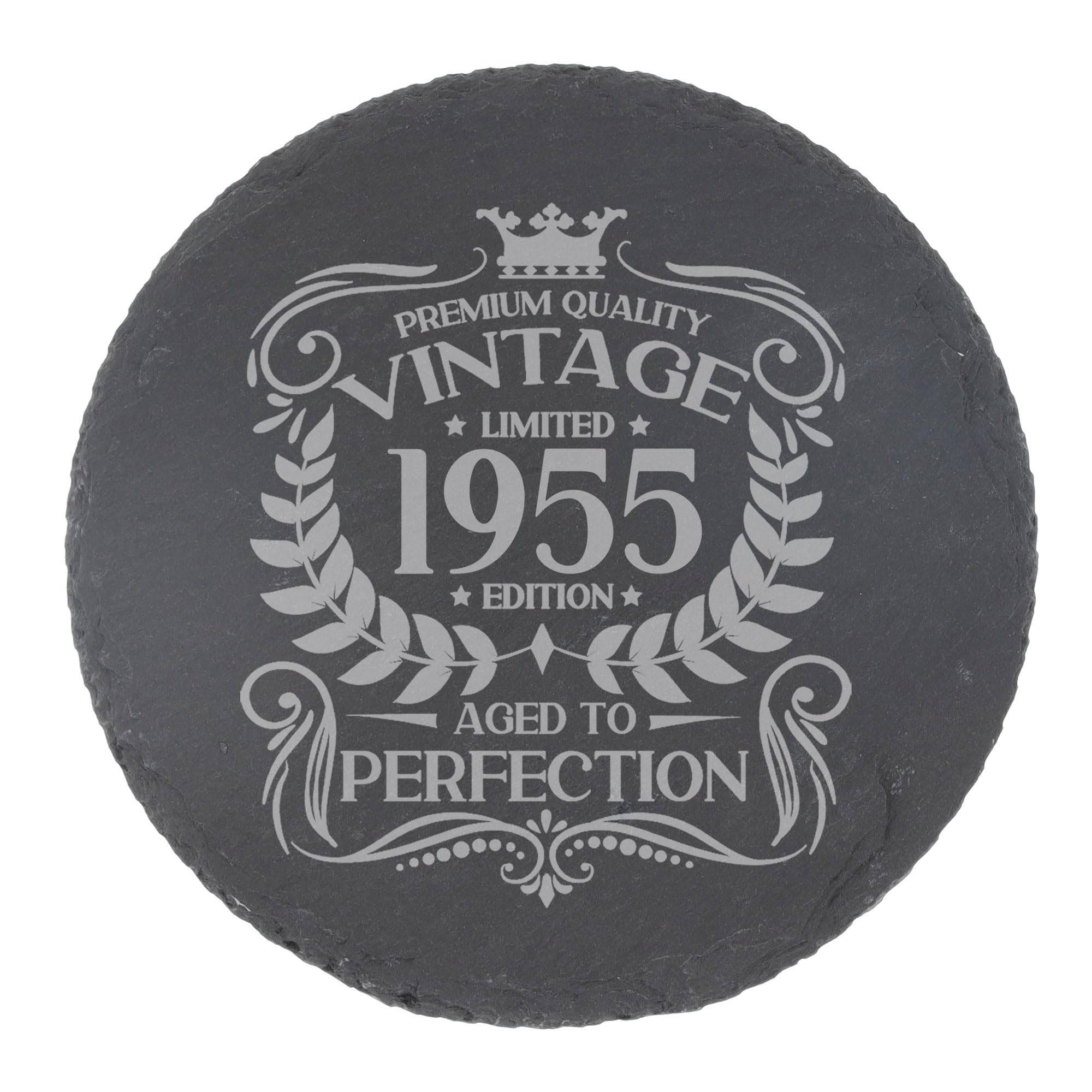 80th Birthday Gift for Men Vintage 1946 Aged to Perfection Engraved Slate Coaster Present for 80 Year Old Etched Natural Slate Placemat (Round Slate) — view 217