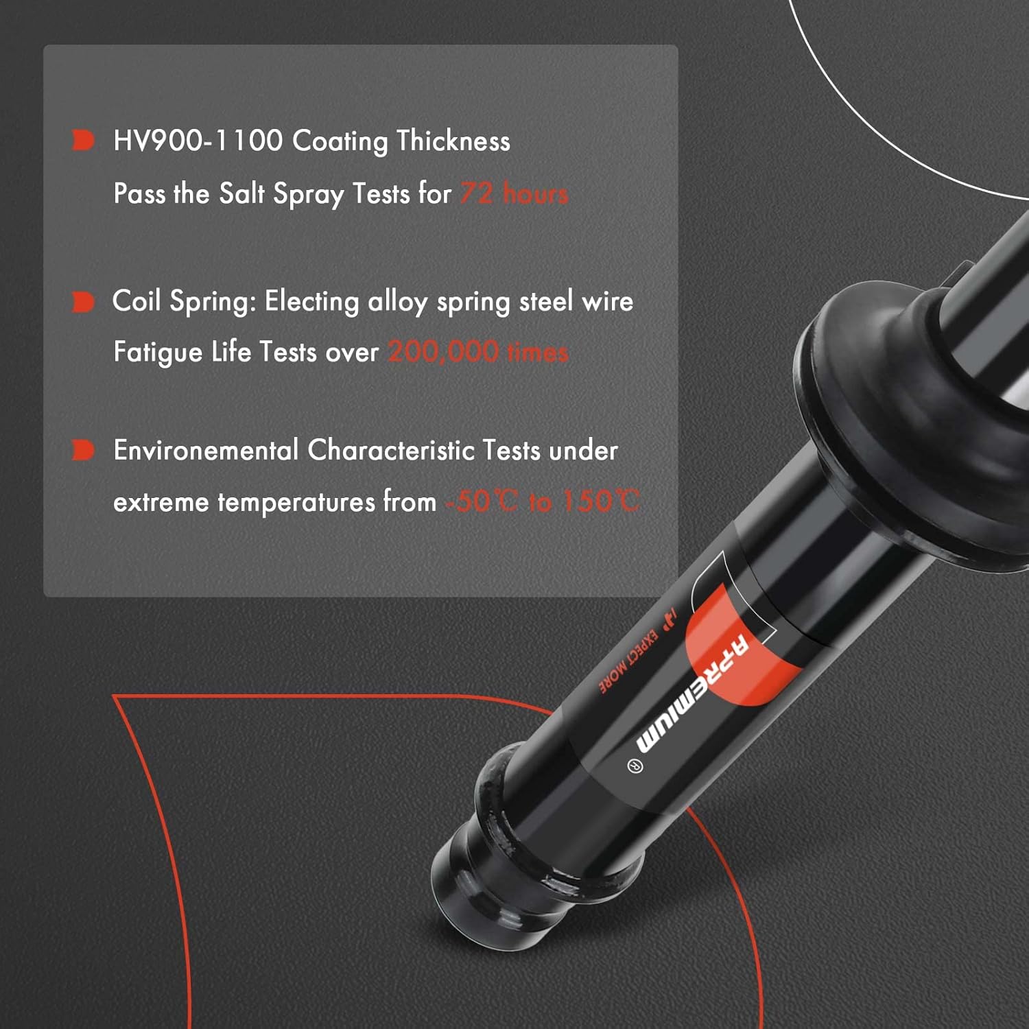 A-Premium Front Pair (2) Shock Absorber Compatible with Cadillac STS 2005 2006 2007 2008 2009, RWD Only, Driver and Passenger Side