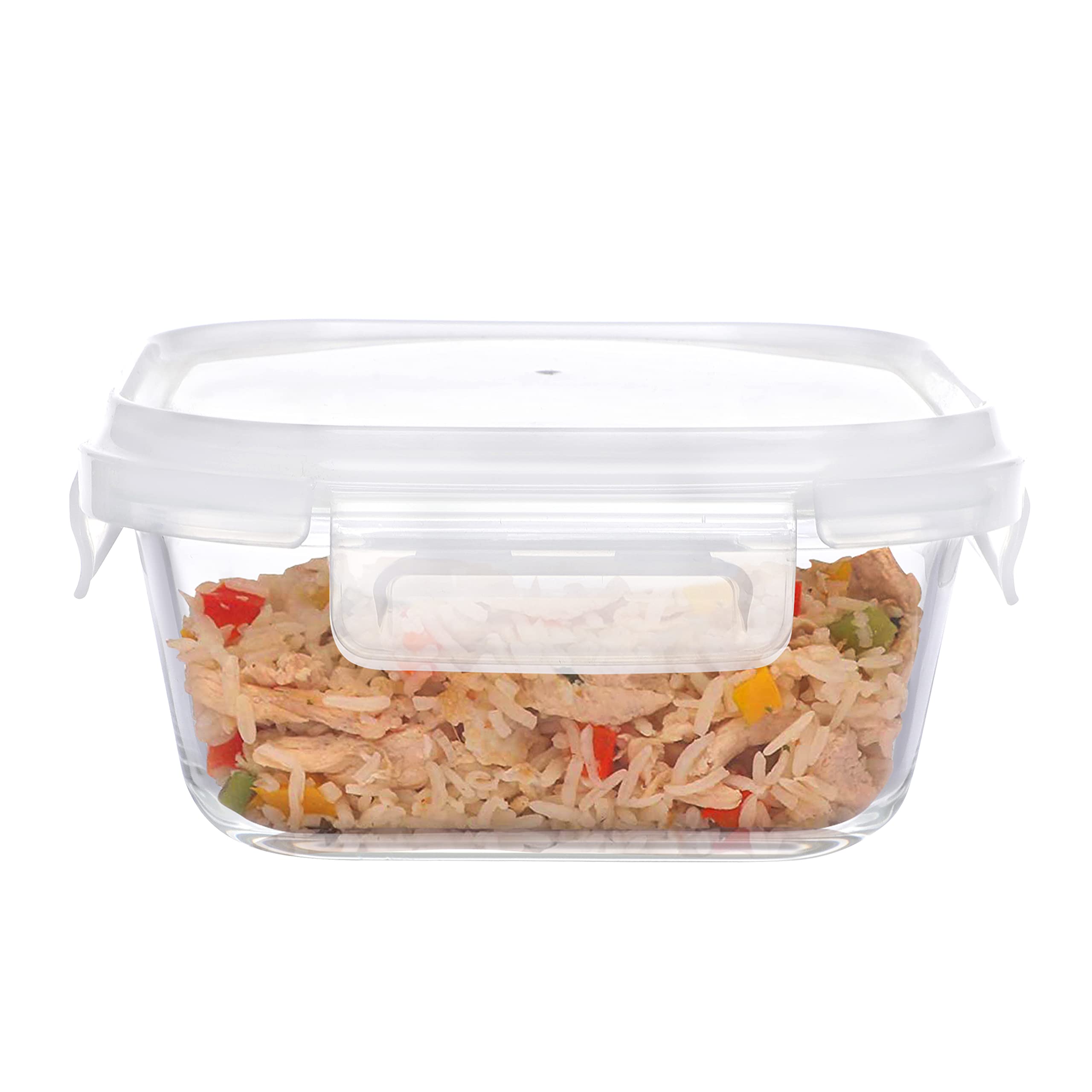 Simparte Borosilicate Glass Container with Lid Square Glass Container Microwave Safe for Kitchen (320 ML, White) (B08V8TX137) Amazon Price History, Amazon Price Tracker