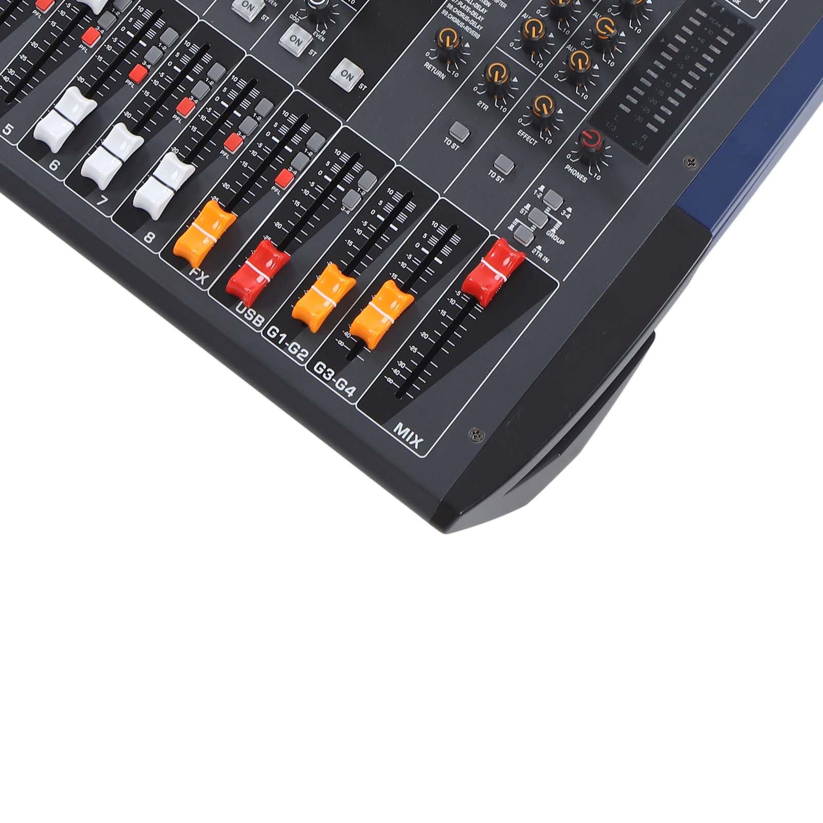 Shanrya Mixer Professionale Console di Missaggio con Ingresso MP3 USB Chip DSP Wireless a 8 per Performance sul Palco (Spina Europea)