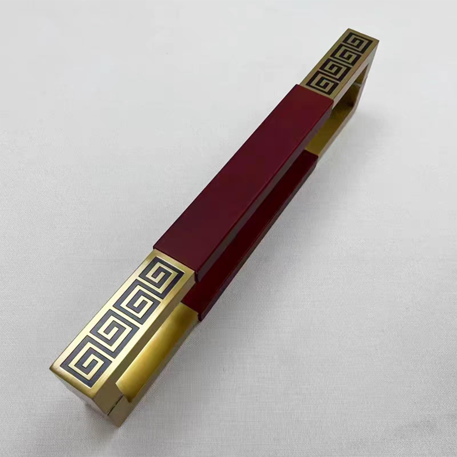 MXXQRHF Burgundy Chinese Vintage Double-Sided Sliding Door Handle, 59" Barn Door Pull for Home, Commercial Use in Hotels, Meeting Rooms, KTV, Shops