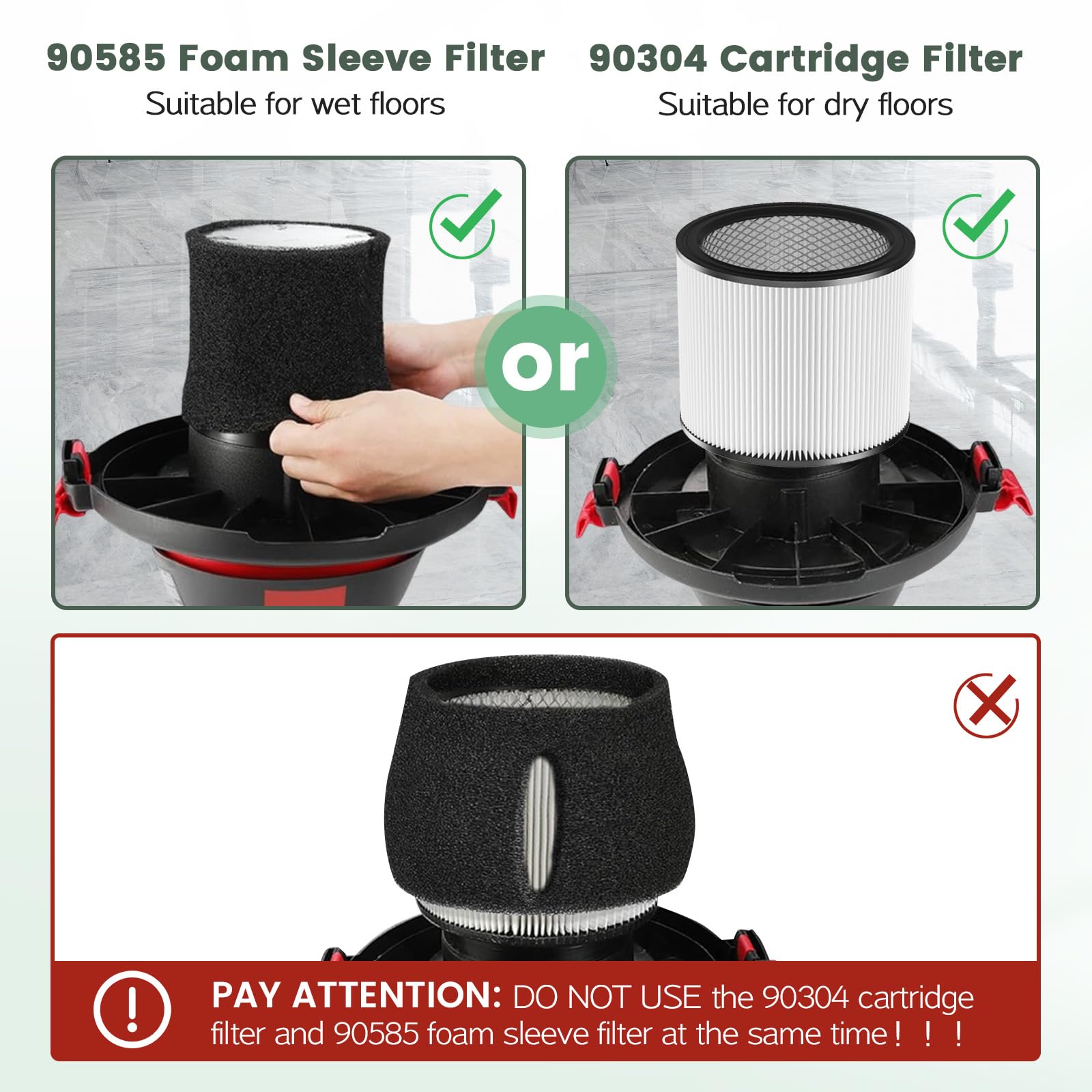 Shop Vac Filter Replacement Kit - 90304 & 90585 -3 Shop Vac Filter Replacement Kit - 90304 & 90585 -3