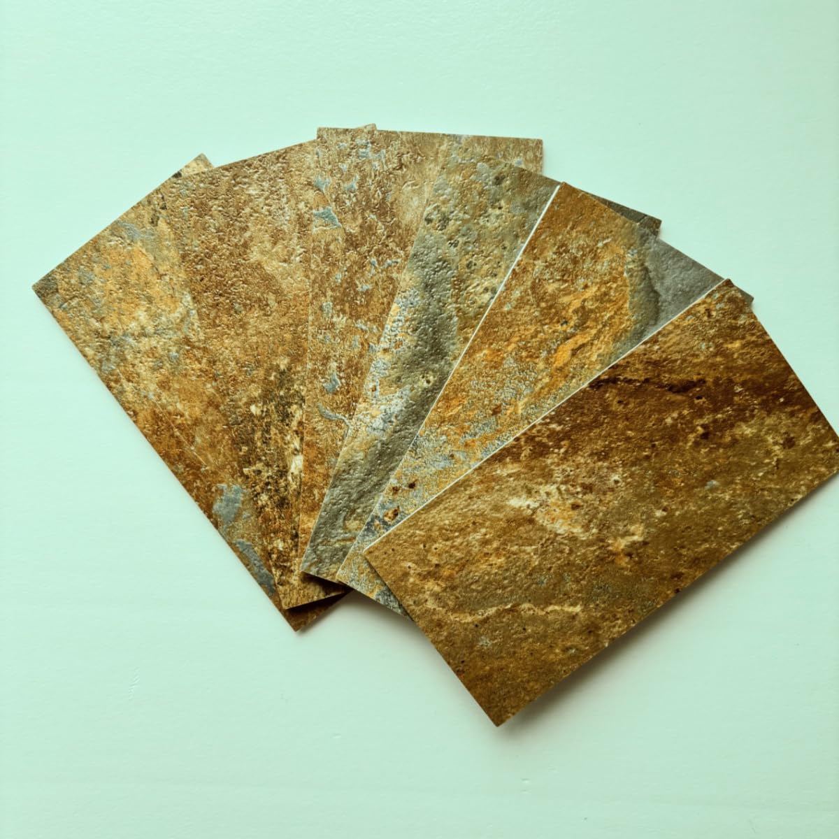 Decopus Peel and Stick Subway Tile Backsplash for Kitchen (Vintage Slate Gold 3" x 6" 48 Sheets) for Accent Wall