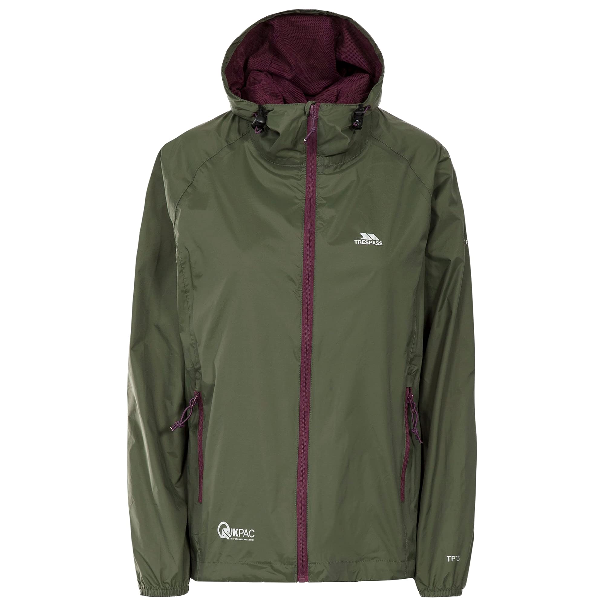 Trespass Womens/Ladies Qikpac Waterproof Packaway Shell Jacket (XL) (Moss)