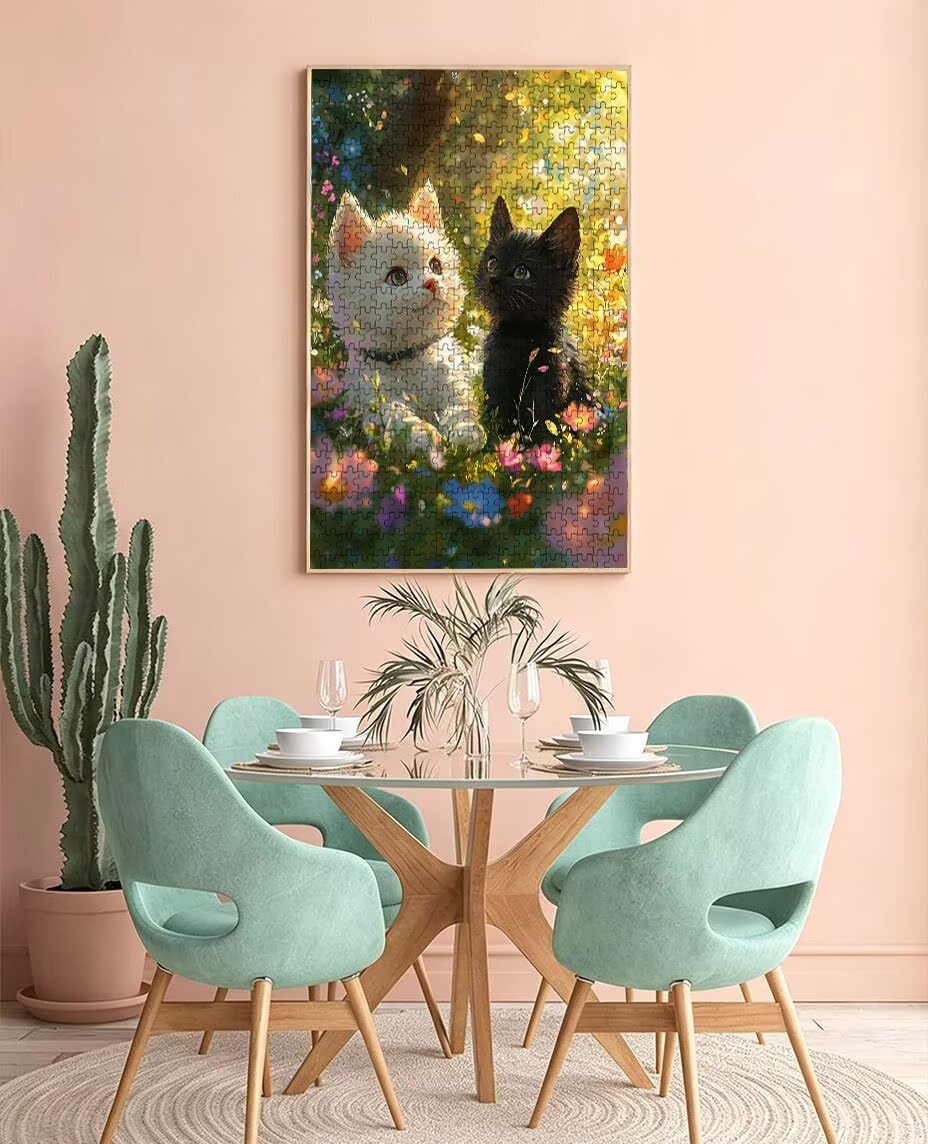 Puzzle 1000 elementów, kot trawnik puzzle dla dorosłych 1000, niemożliwa klasyczna układanka, drewniane układanki, gra rodzinna, do gry edukacyjnej wyzwanie zabawki, dekoracja ścienna prezent BXHZW5
