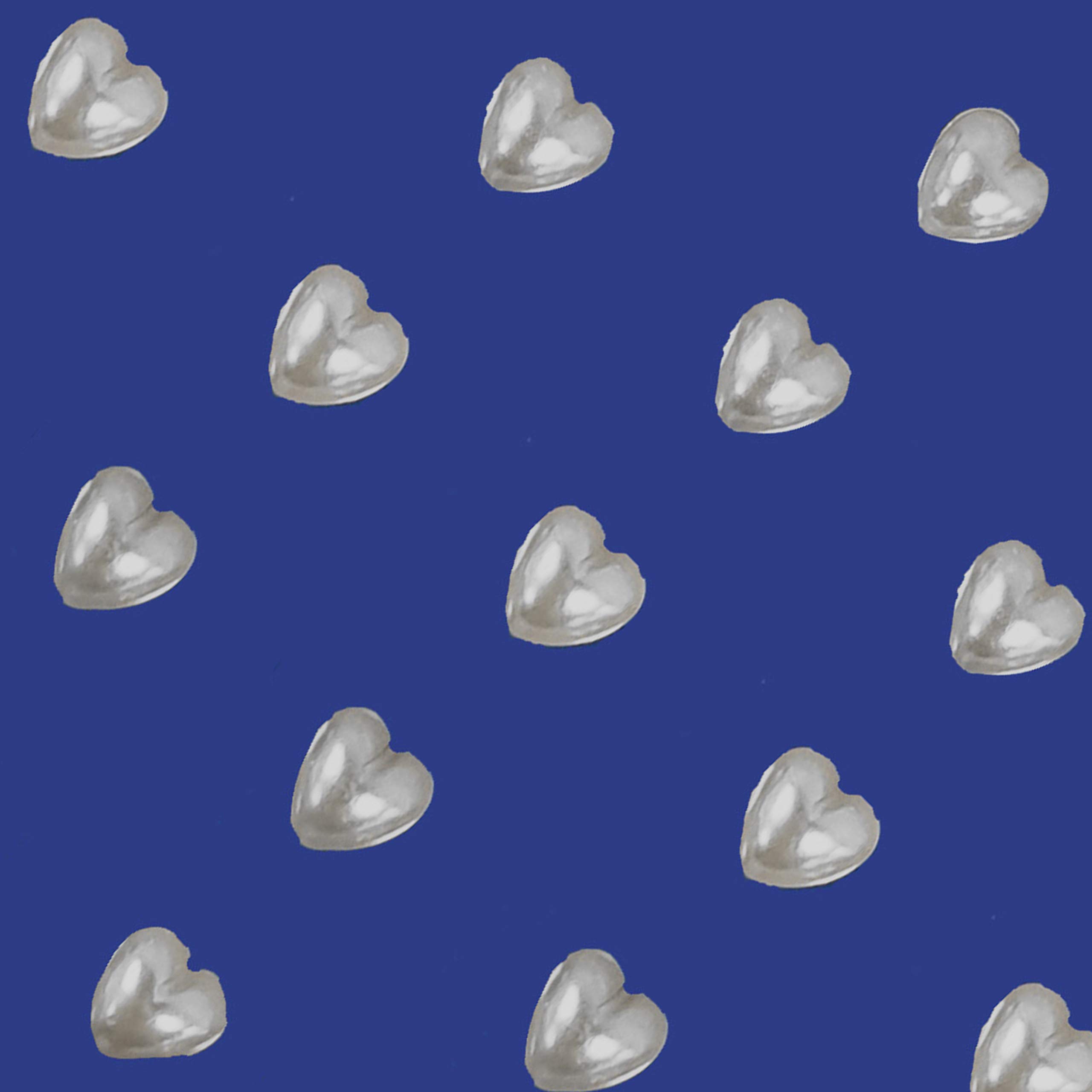 6mm Elegant Pearl Heart Stickers – Self Adhesive 3D Gem Love Heart Craft Stickers, 88pcs (Silver)