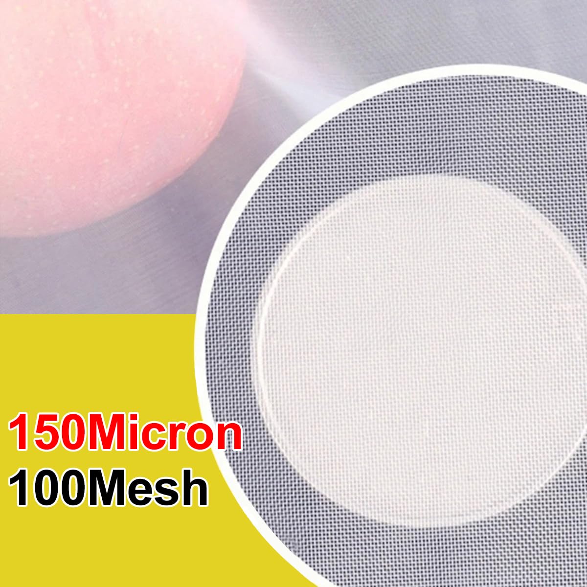 Queenbox 100Mesh 150Micron Nylon Mesh Filter Net, 39.4x196.9in Food Strainer Gauze Filter Cloth Sheet for Water Drink Brewing Cooking Paint, White