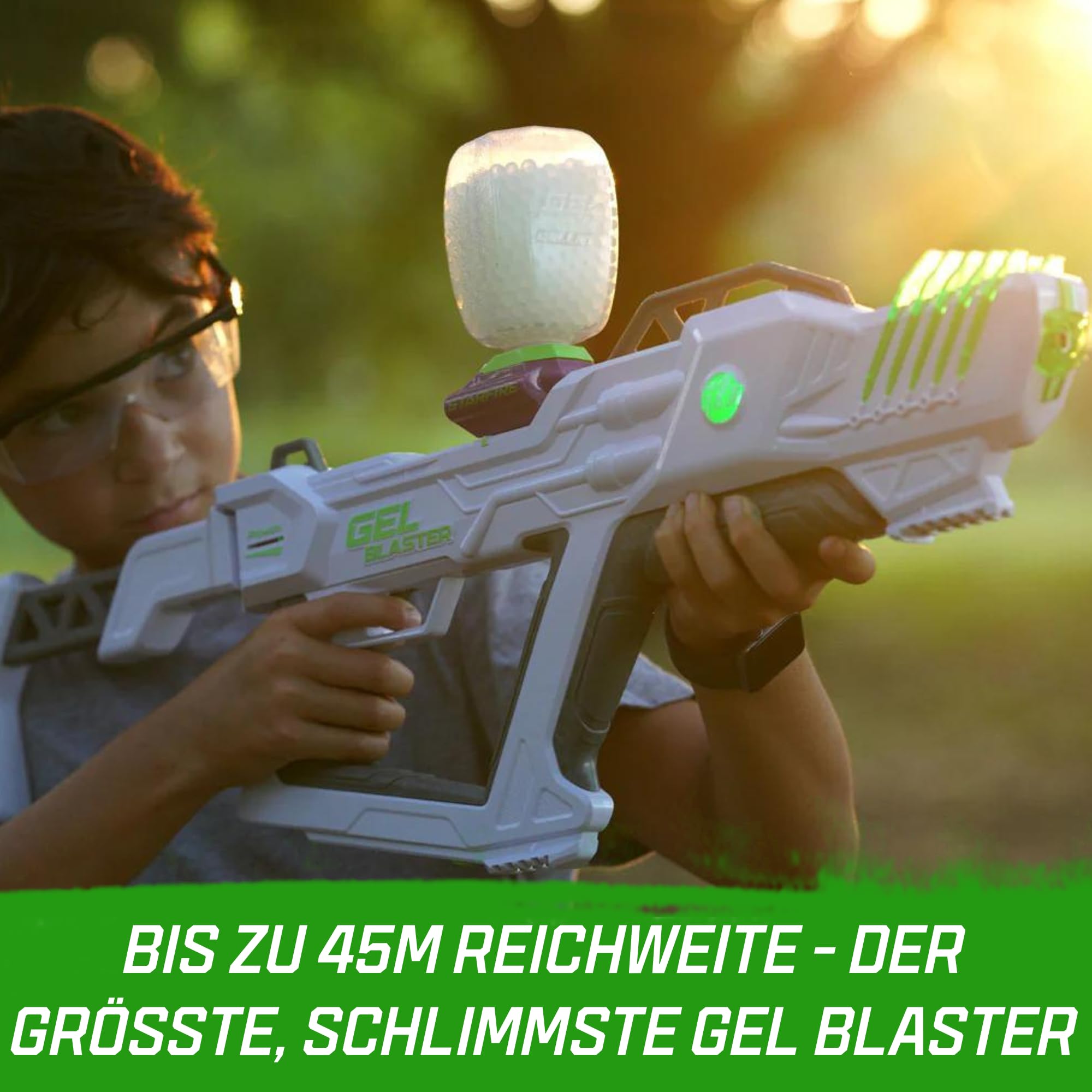 Gel Blaster The Original Surge XL Gel Blaster - 150ft/45M erweiterte Reichweite, 16.000 Schüsse, 4 Stunden Akkulaufzeit, leistungsstarker Gel Ball Blaster, Halbautomatik | Ab 14 Jahren+