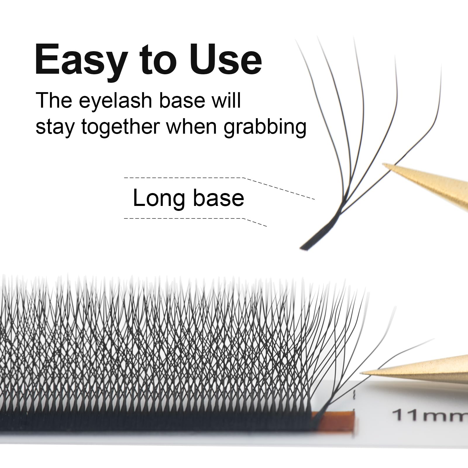COZBIRD W Eyelash Extension 5D W Shaped Lashes Volume Premade Fan 0.07mm C curl 8-15mm Mix Tray Faux Mink Matte Black Fluffy Cluster Easy Fanning yy Lash 12 Rows - Image 2