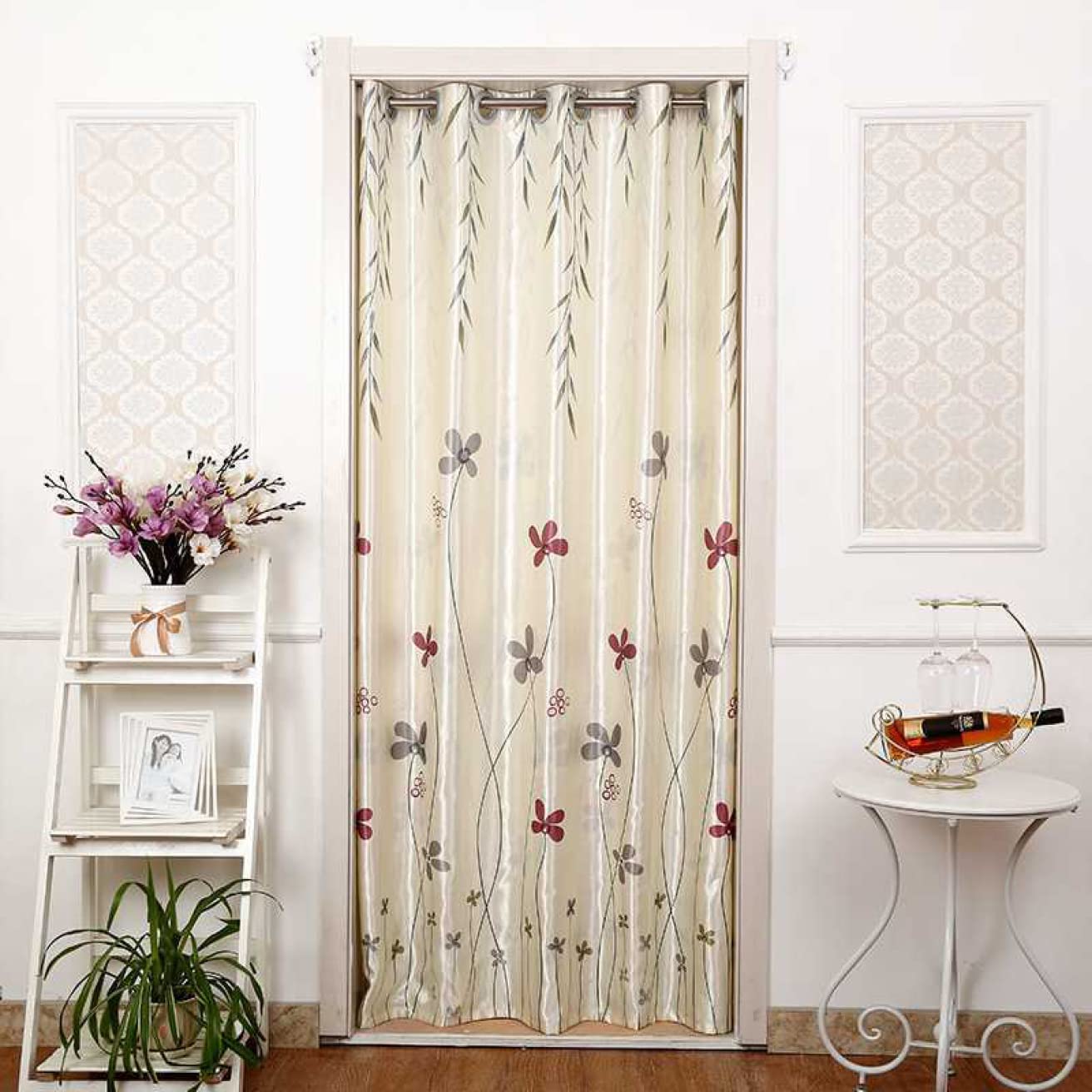 Amazon｜[ADSNS] 間仕切り カーテン スタイル 80cm*180cm 花柄