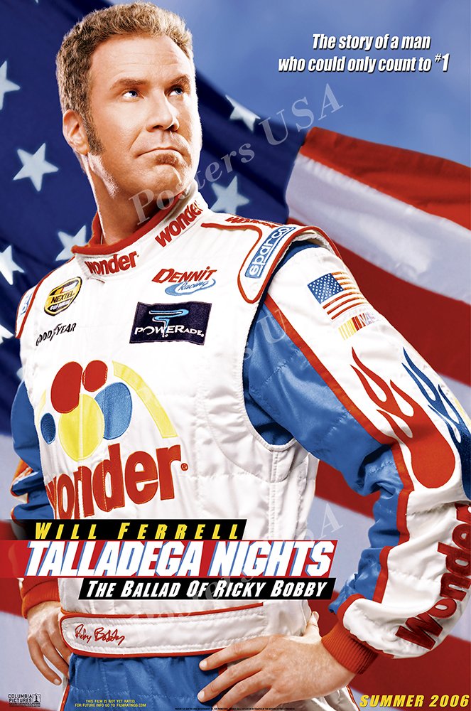 Talladega Nights The Ballad of Ricky Bobby Movie Poster GLOSSY FINISH - MOV797 (24" x 36" (61cm x 91.5cm))