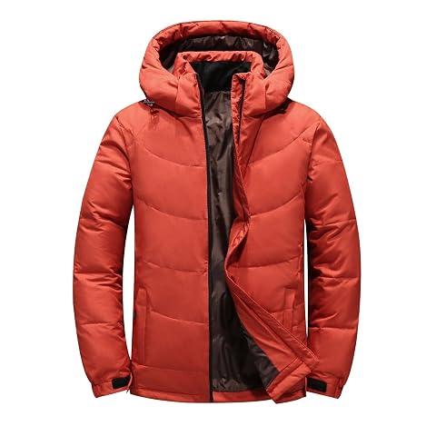 Mens Winter Coats Oversized Heavyweight Hooded Jacket Puffer Full Zipper Down Hoodie Winter Warm Thick Outerwear