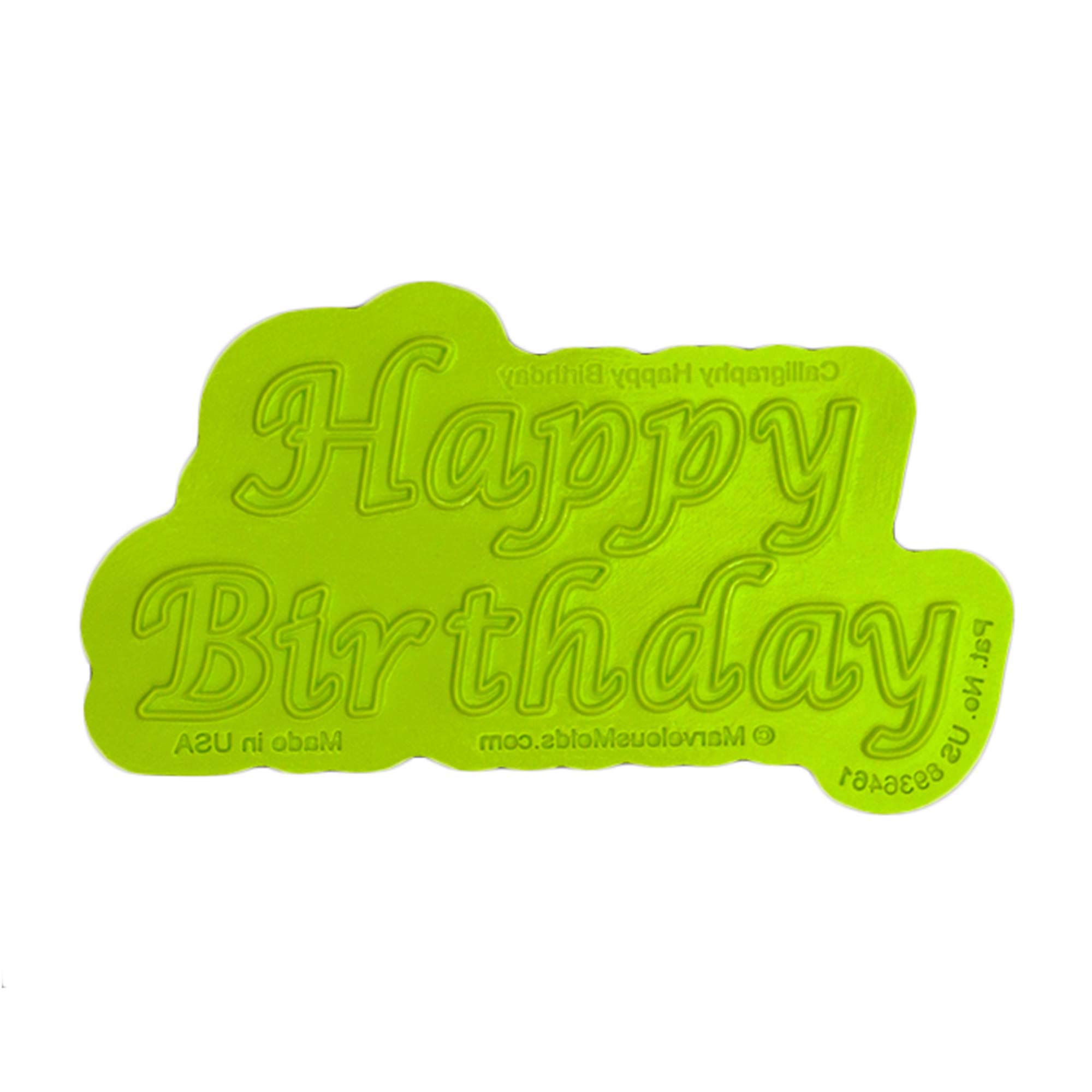 Marvelous MoldsHappy Birthday Calligraphy Flexabet Onlay