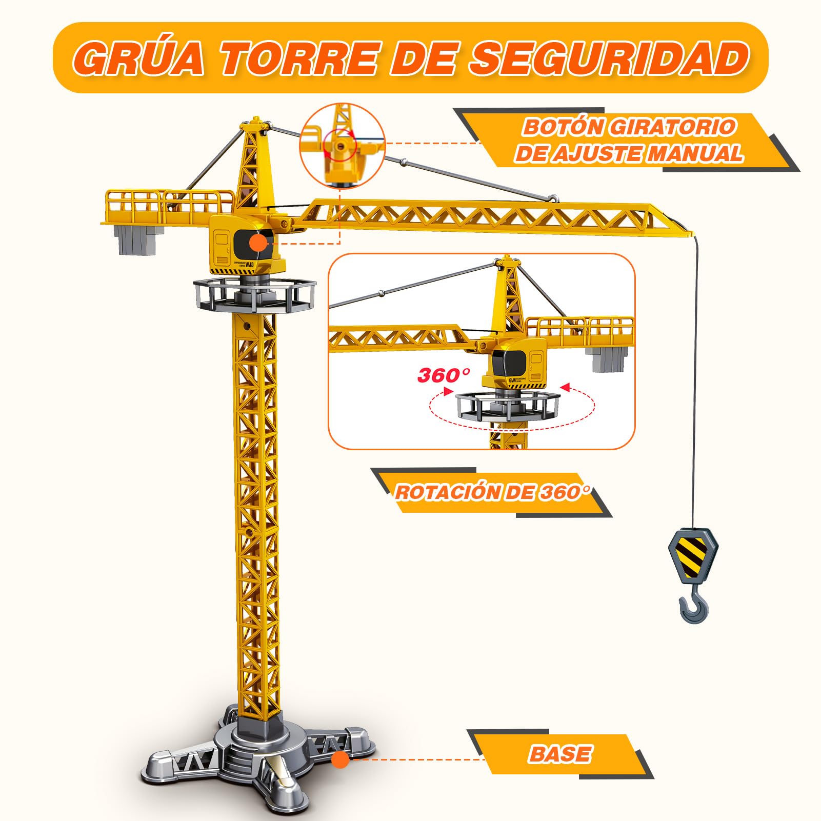 Juguetes para Niños 3 4 5 6 7 Años: Camión de Construcción con Luces y Sonidos Incluye Grúa Excavadora Hormigonera Apisonadora Bulldózer y Carretilla Elevadora, Regalo para Niños de 3 a 7 Años