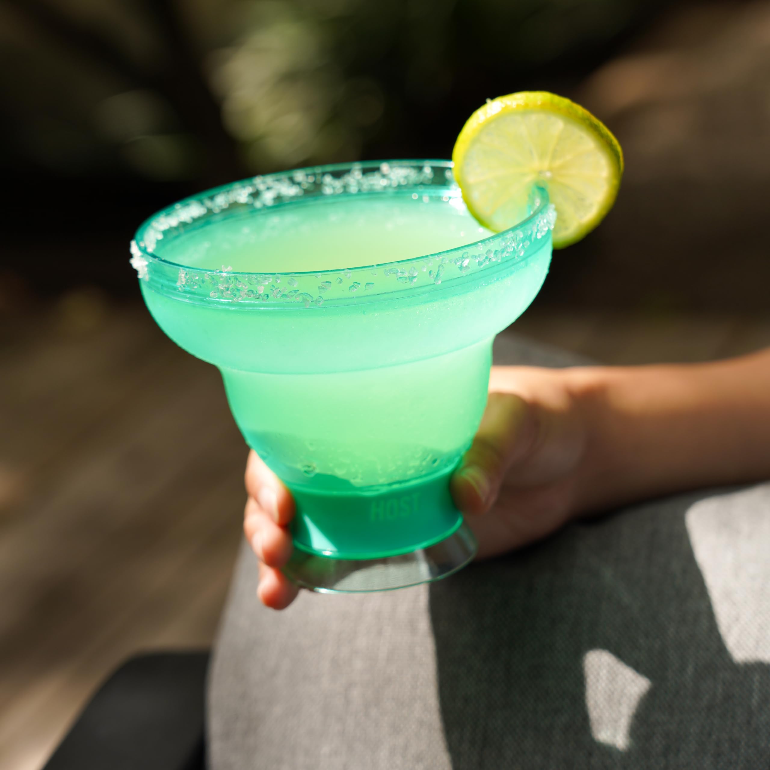 Host Freeze Cocktail, Frozen Cup Doppelwand Kunststoff Margarita Set Moderne Trinkgläser Aqua Blau 2er Set