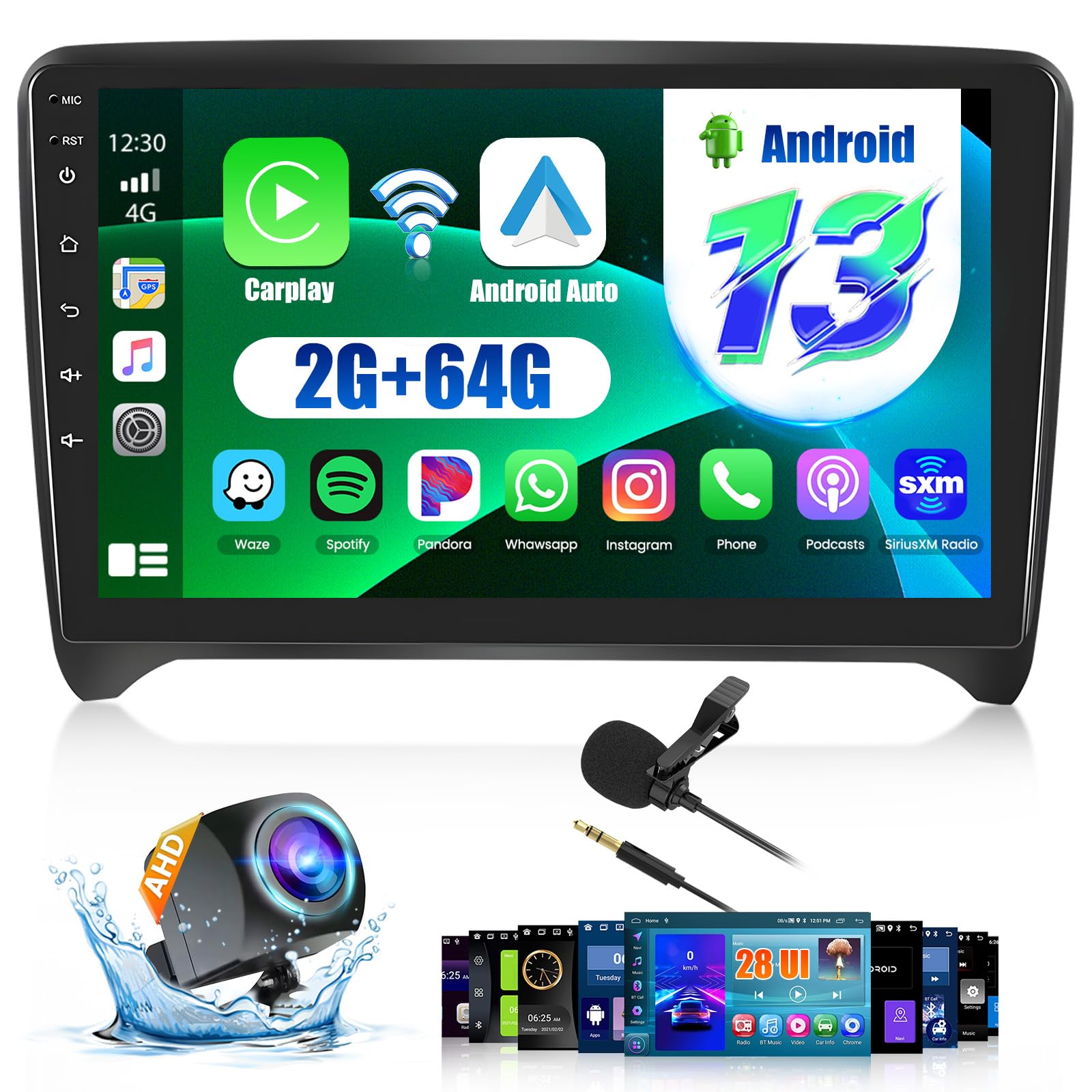 2+64G Car Stereo For Audi TT MK2 (8J) 2006-2014 Wireless CarPlay & Android Auto