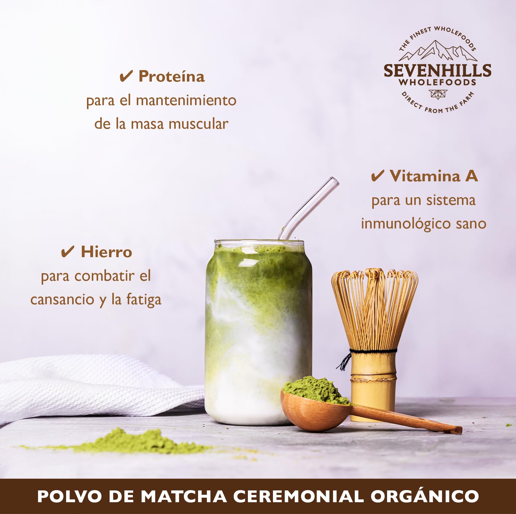 Sevenhills Wholefoods Matcha Té Verde Japonés Ceremonial Orgánico 200g, En Polvo, de Uji, Kyoto, Japon