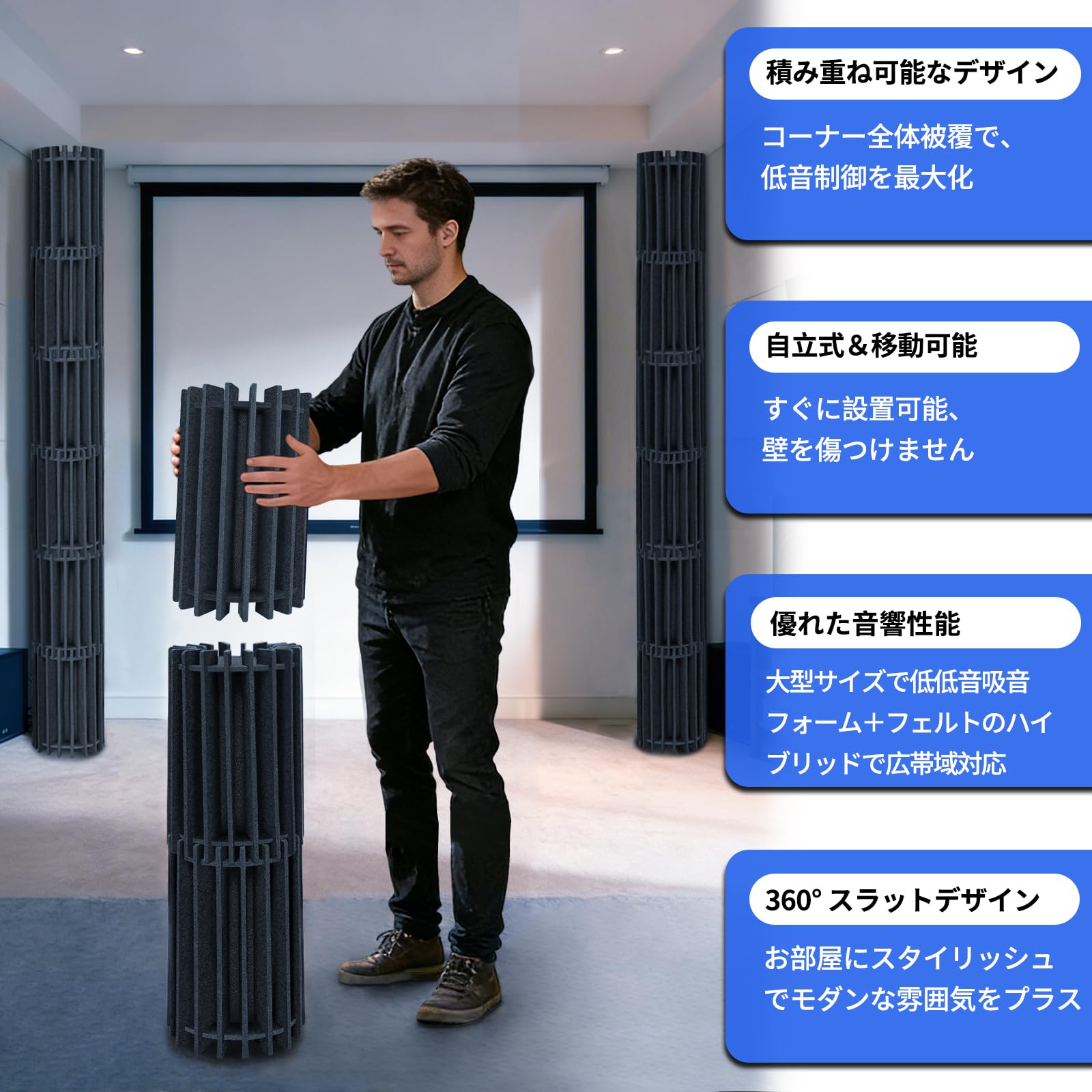 Amazon | TroyStudio バストラップ コーナー用 吸音材 低周波 2個 