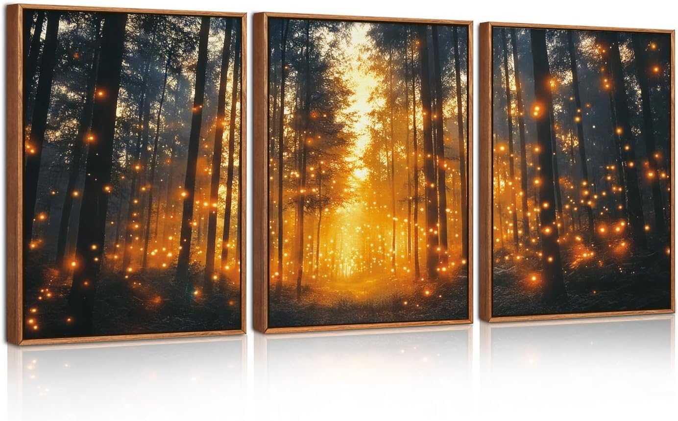 HPNIUB Bergkiefern-Wandkunst Set im Rahmen, Natur-Wildnis Il
