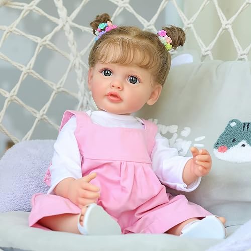 Miniatura 2 de RXDOLL Muñecas realistas Reborn de silicona de cuerpo completo para niña de 22 pulgadas, muñecas de bebé lavables que se ven reales y realistas con