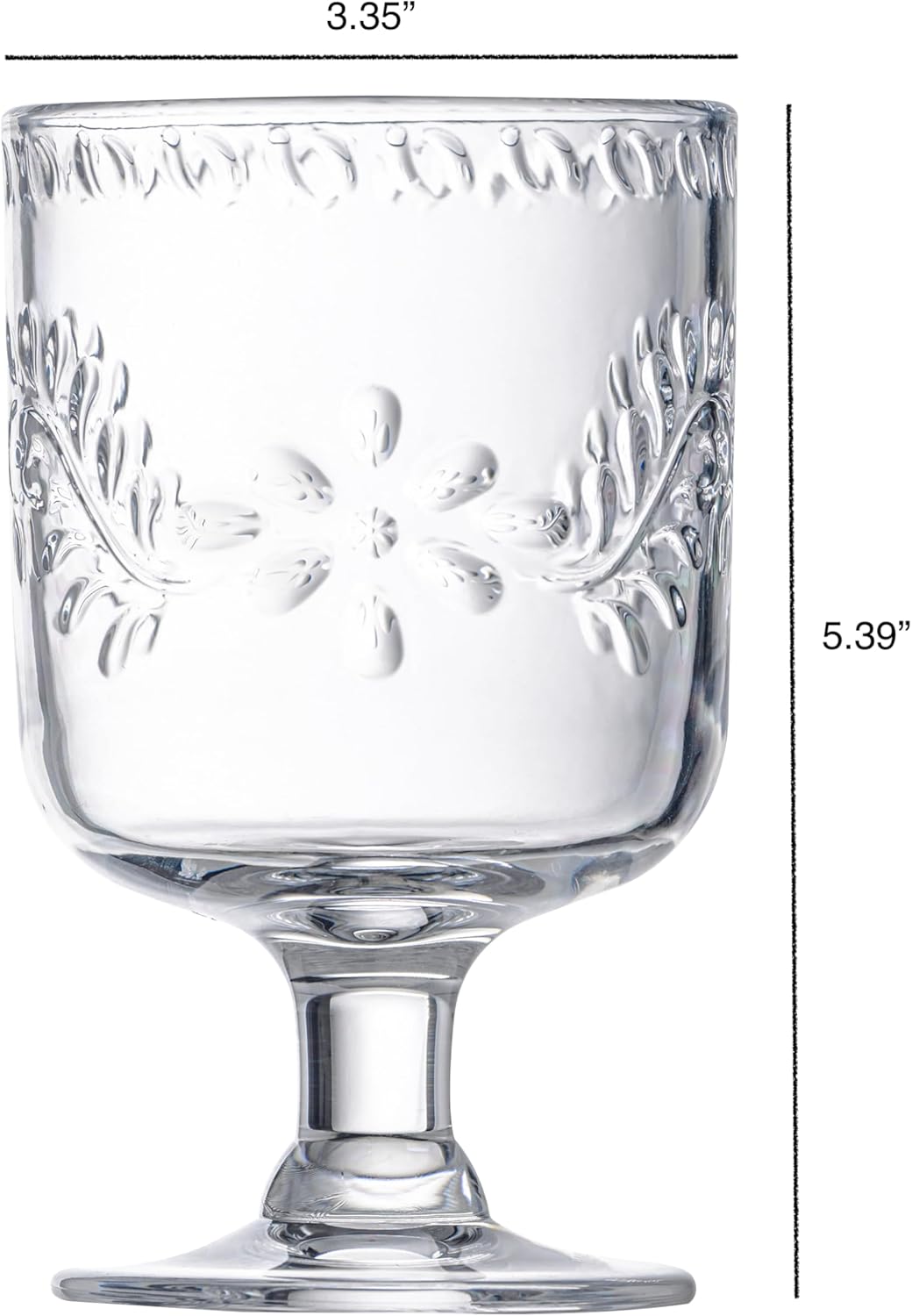 KLIFA- RENO- 12.8 ounce, Set of 4, Stackable Heavy-duty Acrylic Wine Glass, Plastic Juice Cup, Shatter-proof Drinking Glasses, BPA-Free, Plastic Drinkware, Dishwasher Safe, Reusable Goblet, Clear