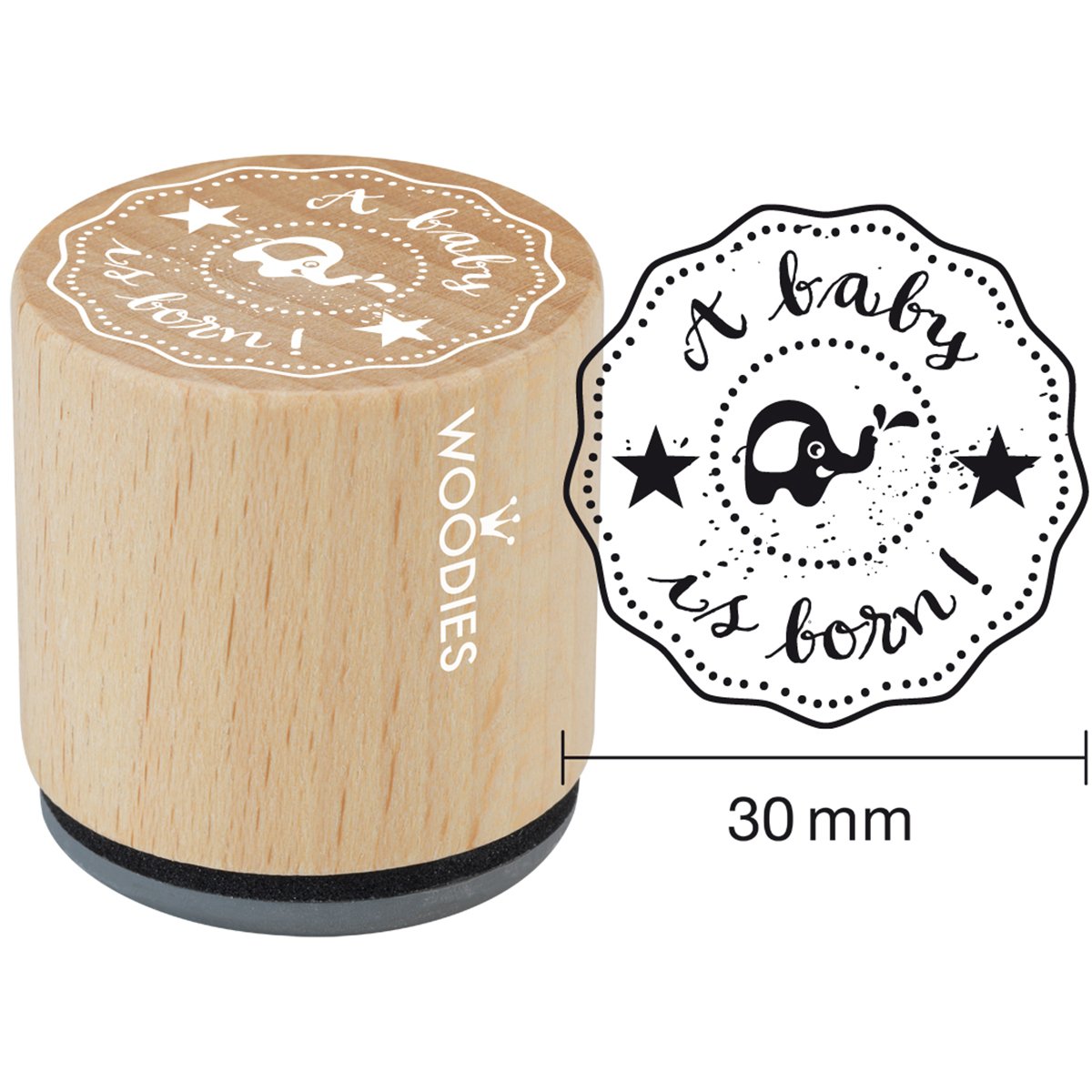 Woodies Timbro Bicchieri di Champage, Legno, 3,4 x 3,4 x 3,5 cm