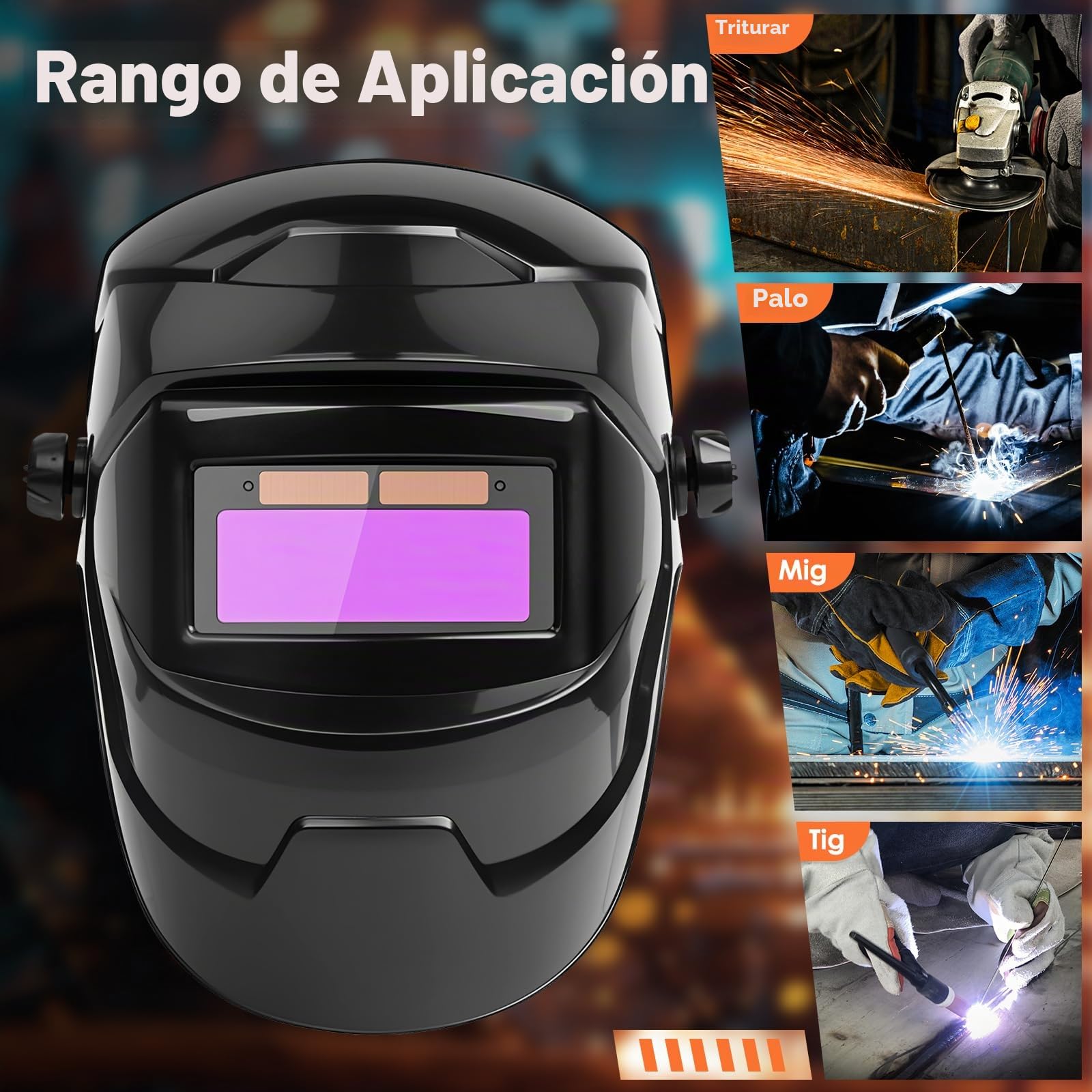 Casco De Soldadura Con Oscurecimiento Automático Y Visera Ancha, Protección Antideslumbrante Y Antivaho, Ajustable Para Bricolaje, Reparación De Coches Y Uso Industrial
