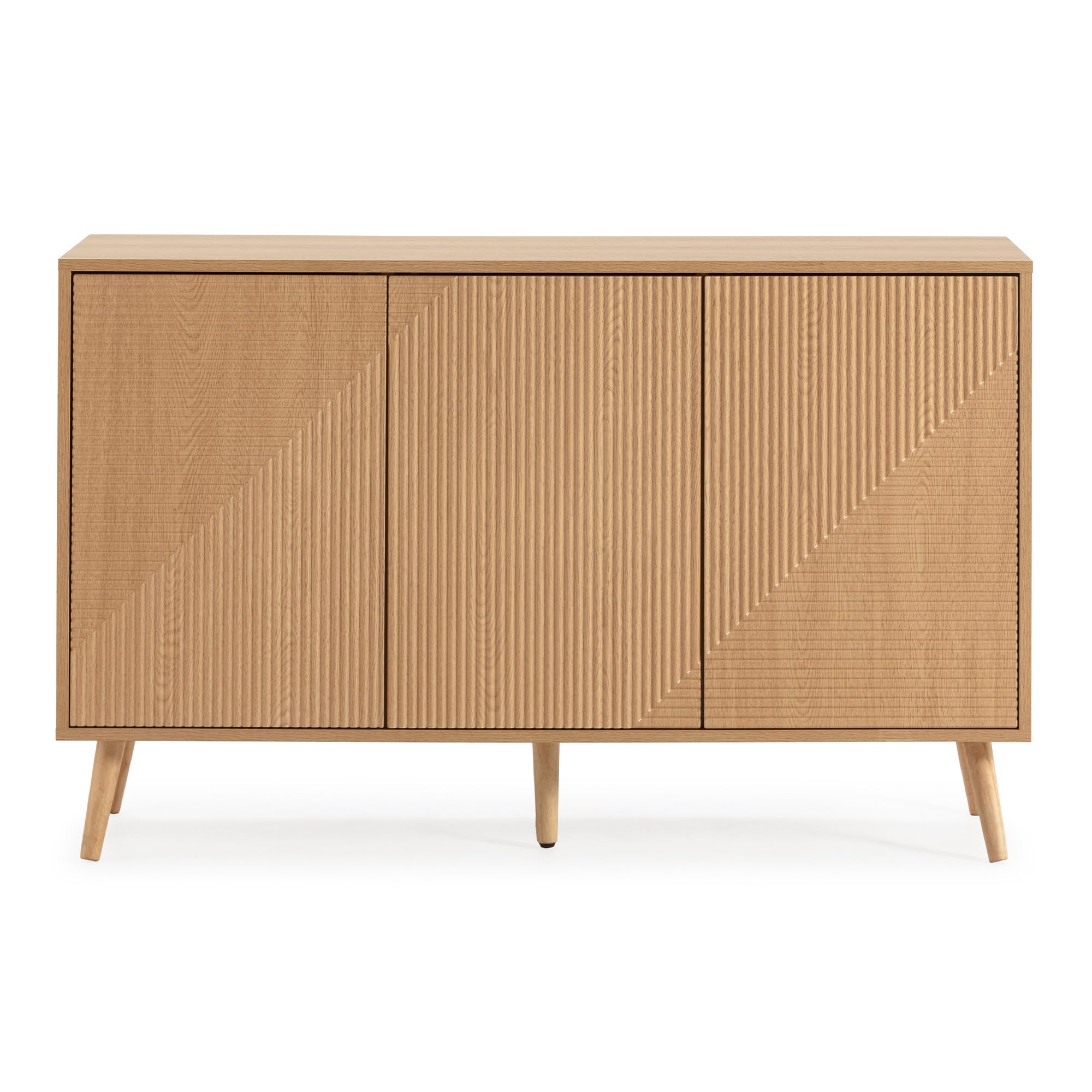 HOMN LIVING Aparador Telmo 3 Puertas Color Roble, 120 cm (Ancho) 40 cm (Profundo) 76 cm (Altura)