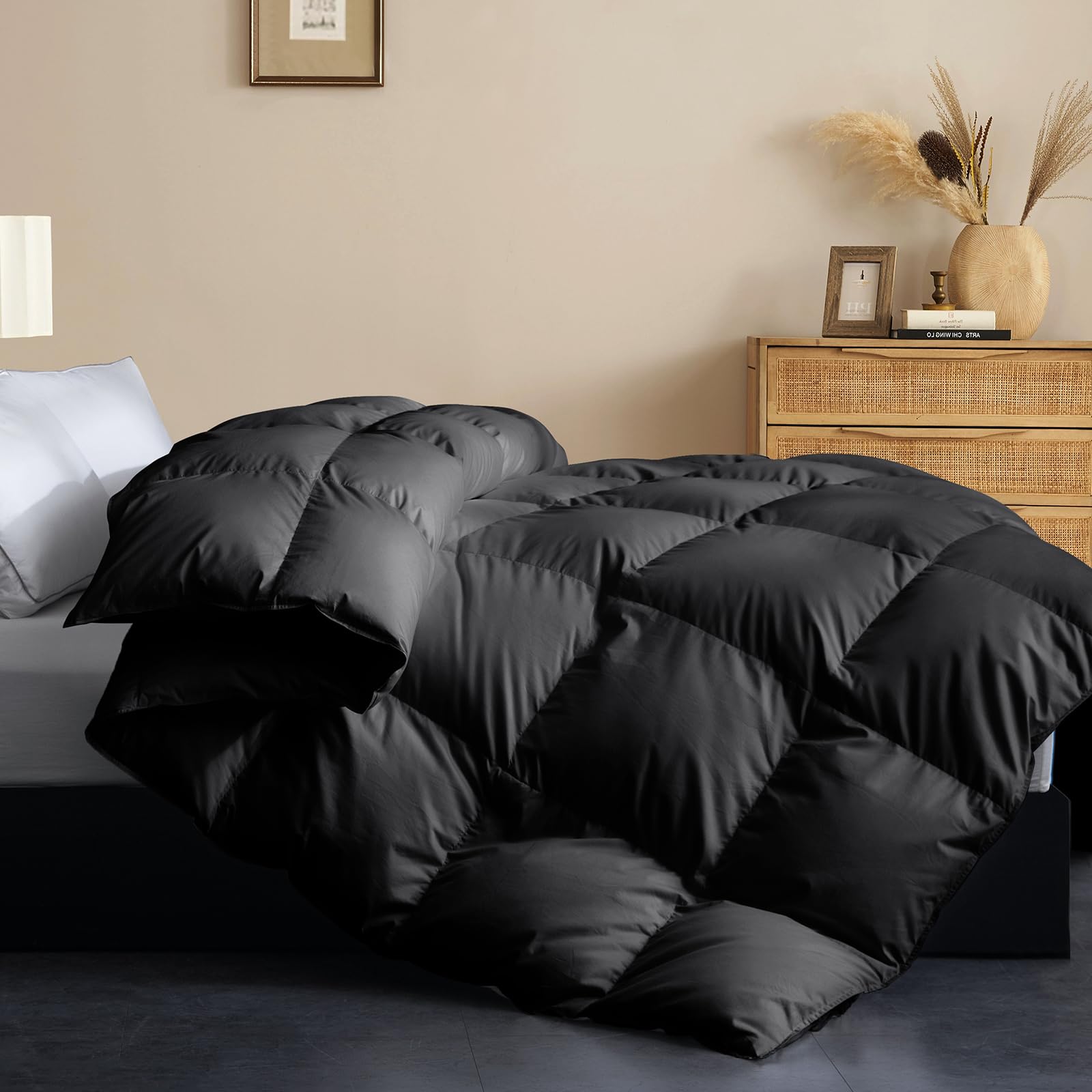 Photo 1 of Cosybay Feather and Down Fiber Comforter Insert King, 100% Cotton Cover