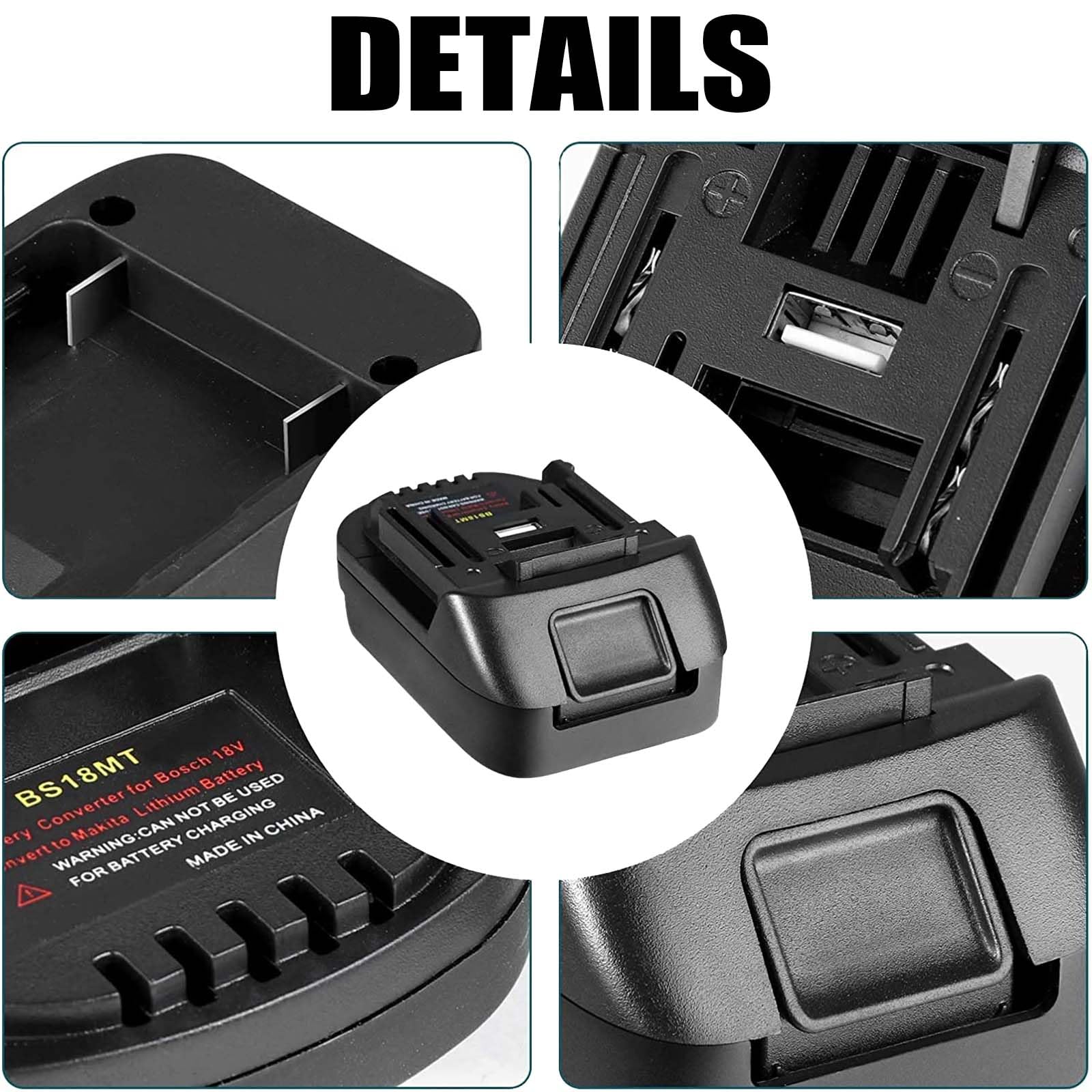 Adaptador de batería Bosch a makita, para convertidor BS18MT de 18 V, uso con herramientas eléctricas Makita