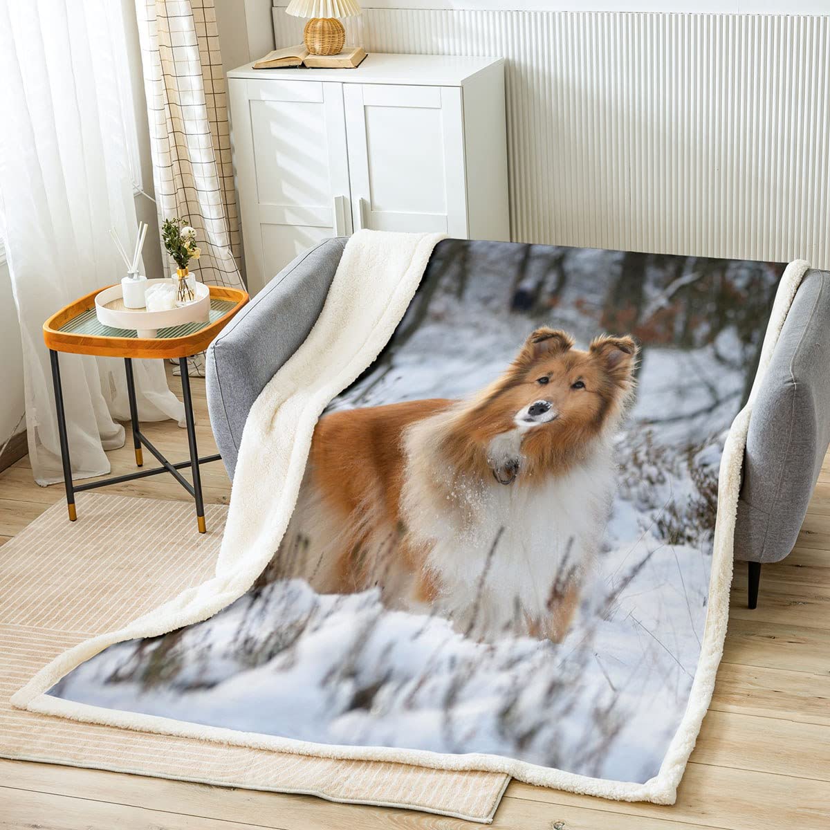 Manta de felpa para perro, manta de felpa para perro, para cama, sofá, niños, 3D, manta de sherpa transpirable, cálida para mascotas, tamaño King, 87 x 94 pulgadas