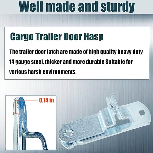 Miniatura 9 de Mecanismo de bloqueo de cerrojo de acción de leva para remolque, pestillo de puerta de remolque cerrado, pestillo de puerta de remolque de carga,