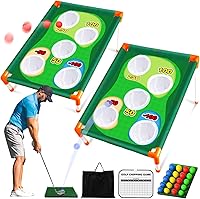 Vista 8 de TOY Life Juego de Cornhole de Golf Juego de Golf Corn Hole Set Juego de Golf Chipping para Adultos y Niños Juego de Golf de Patio Trasero Juego
