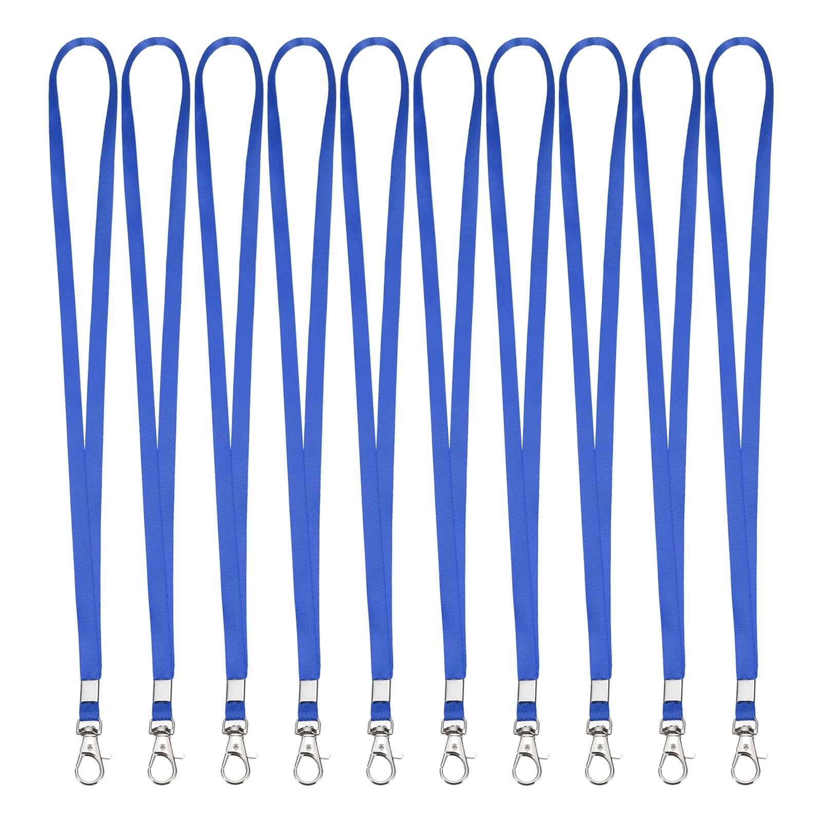 PATIKIL 10Pcs Lanyards Bulk, 43cm Badge Lanyard Neck Polyester with Lobster Clasp for ID Badge Keys Worker Name Tag Cruise Phone Events Office, Blue