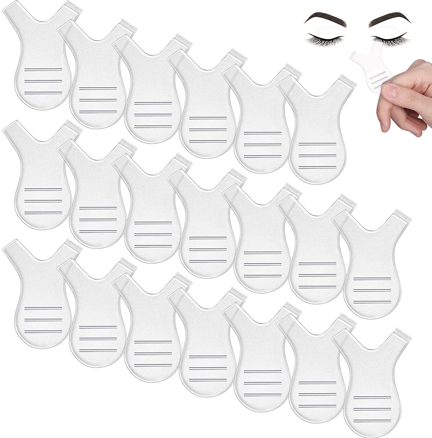 Excefore 30pcs Y Shape Eyelash Brush Perming Curler Eyelash Lift Brush Comb for Eye Lash Extension Makeup Tool (Transparent Plastic) Y Shape Lash Brush Comb Eyelash Lifting Tool
