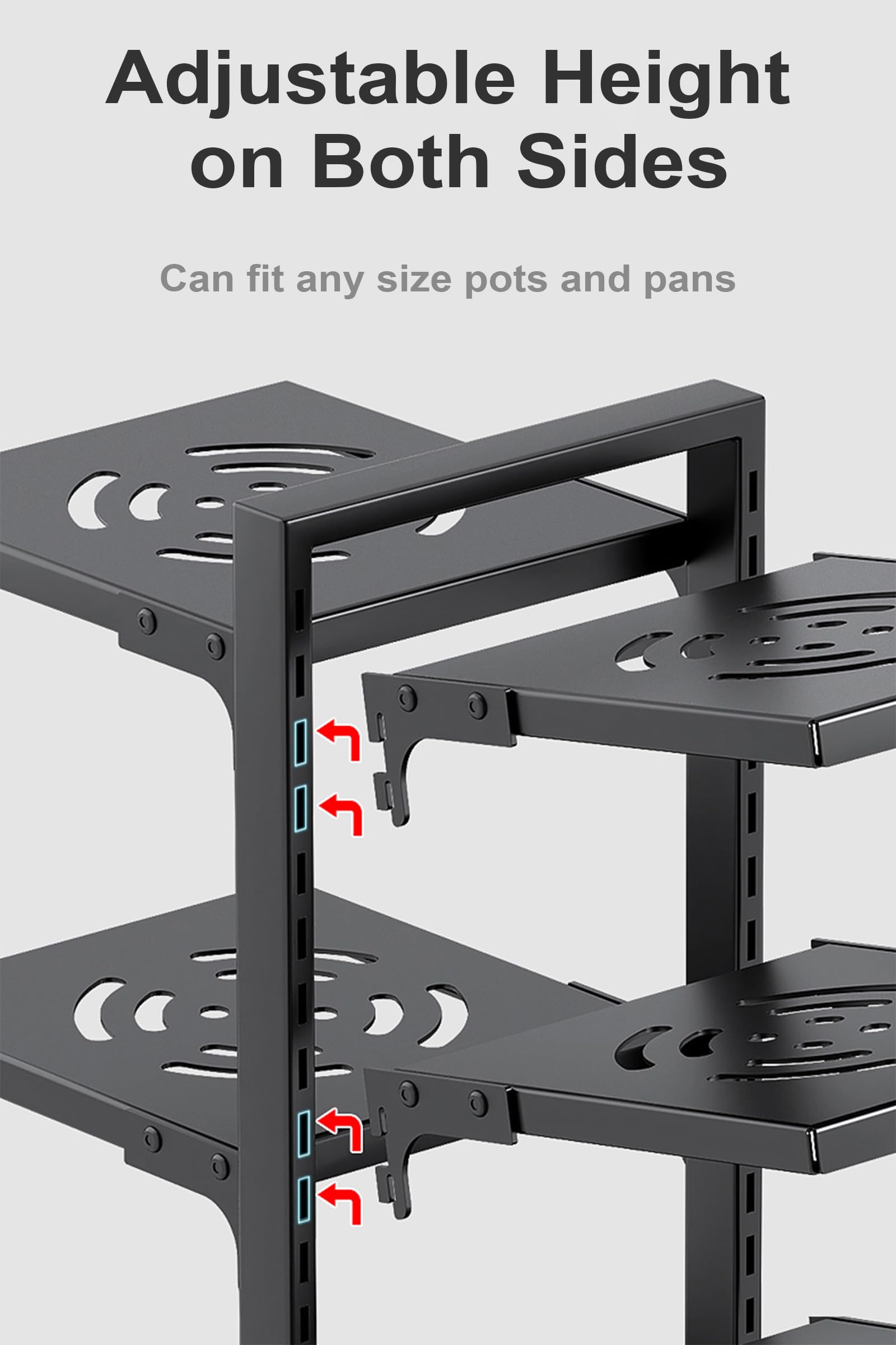 YANYYGu Pots and Pans Organizer for Cabinet, Heavy Duty Pot Pan Rack under Sink Organizers and Storage?Kitchen Cabinet Organizer with 7 Tiers