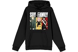 Spy x Family, Forger Family Black Graphic Hoodie