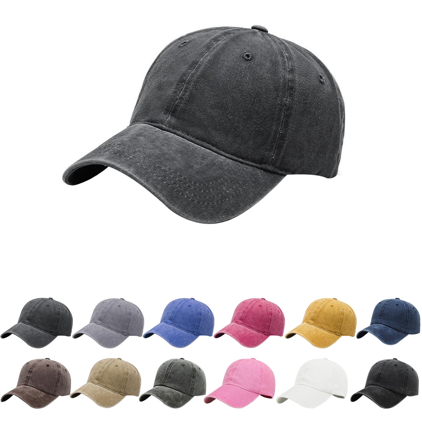 Aomig Basecap Unisex, Retro Baseball Cap Herren und Damen, Einstellbare Kappe mit Schirm, Sonnenschutz Baseballkappe für Outdoor Running Tennis Golf Reisen
