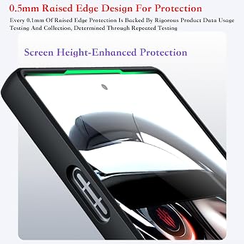 2PCS Case for Red Magic 9 Pro,Soft TPU Frame with Matte Hard PC Back