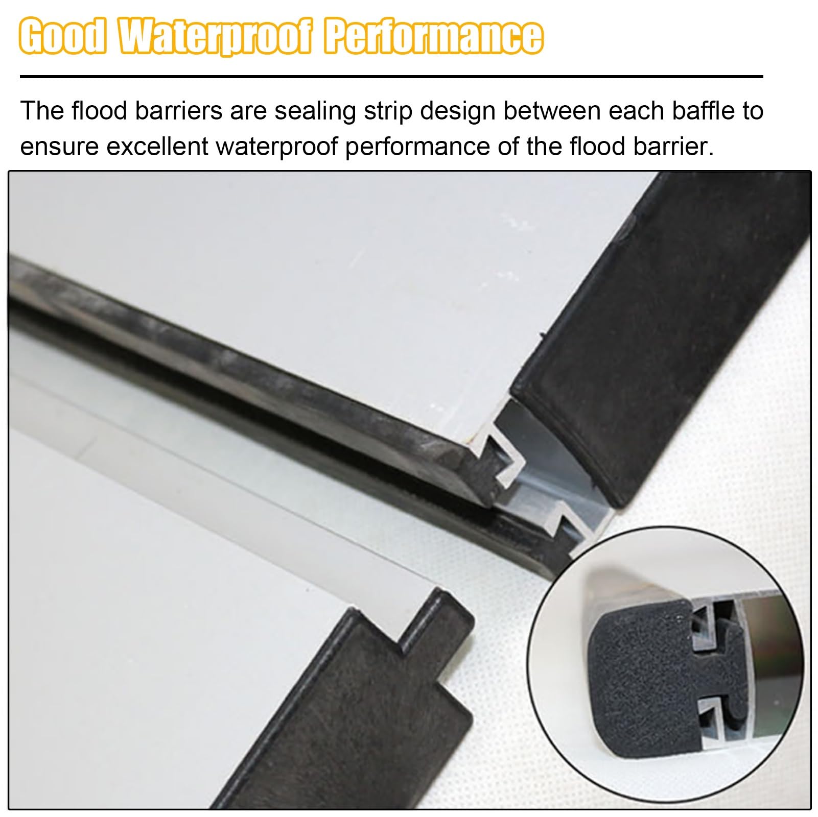 Hochwasserschutzbarriere, Aluminium-Wasserbarriere, abnehmbar, wiederverwendbar, Hochwasserschutz-Schallwand, Moduldesign, Notbarriere für Tiefgaragen/Einfahrten (Farbe: H 60 cm, SI