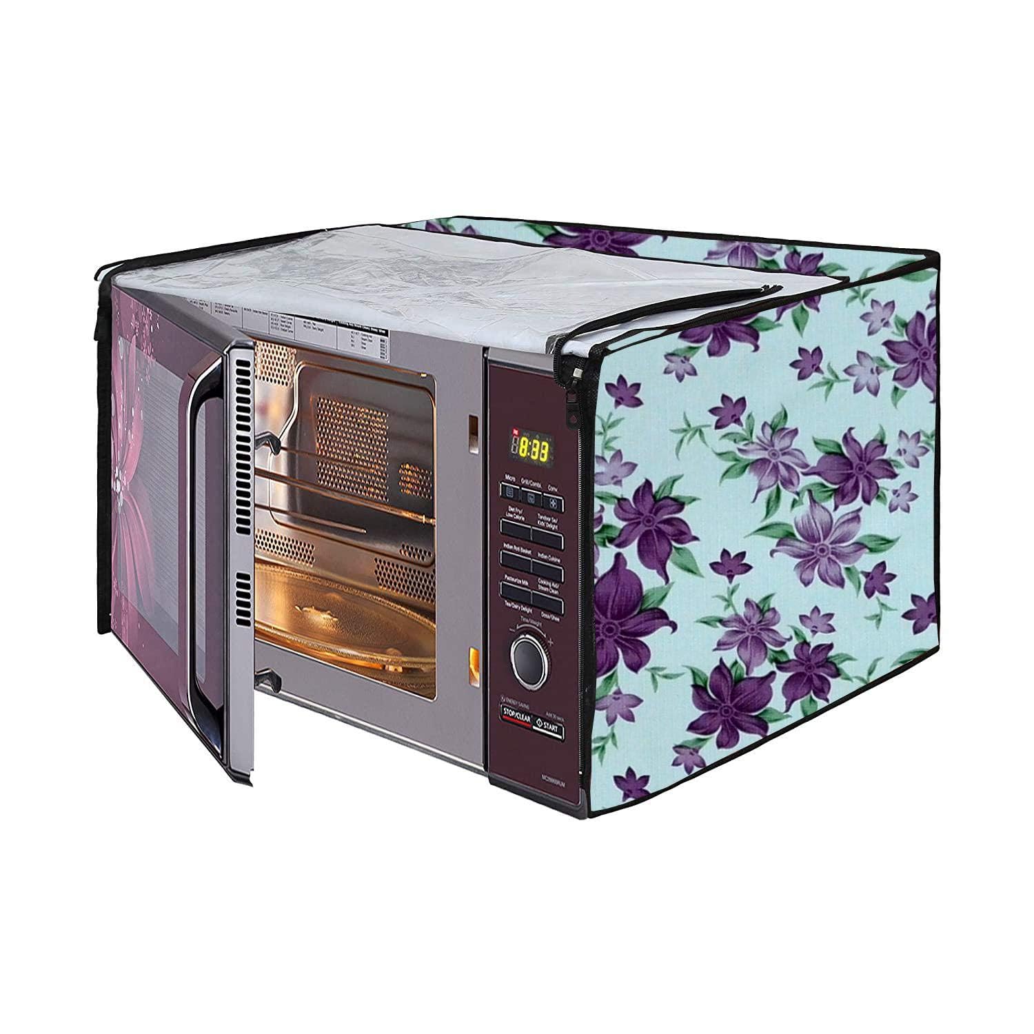 Microwave Oven Cover for LG 21 Litre Convection Waterproof & Dustproof PVC | Heat Resistant, Stainproof & Washable | Decorative Kitchen Appliance Cover (49 cm X 43 cm X 29 cm) pr5