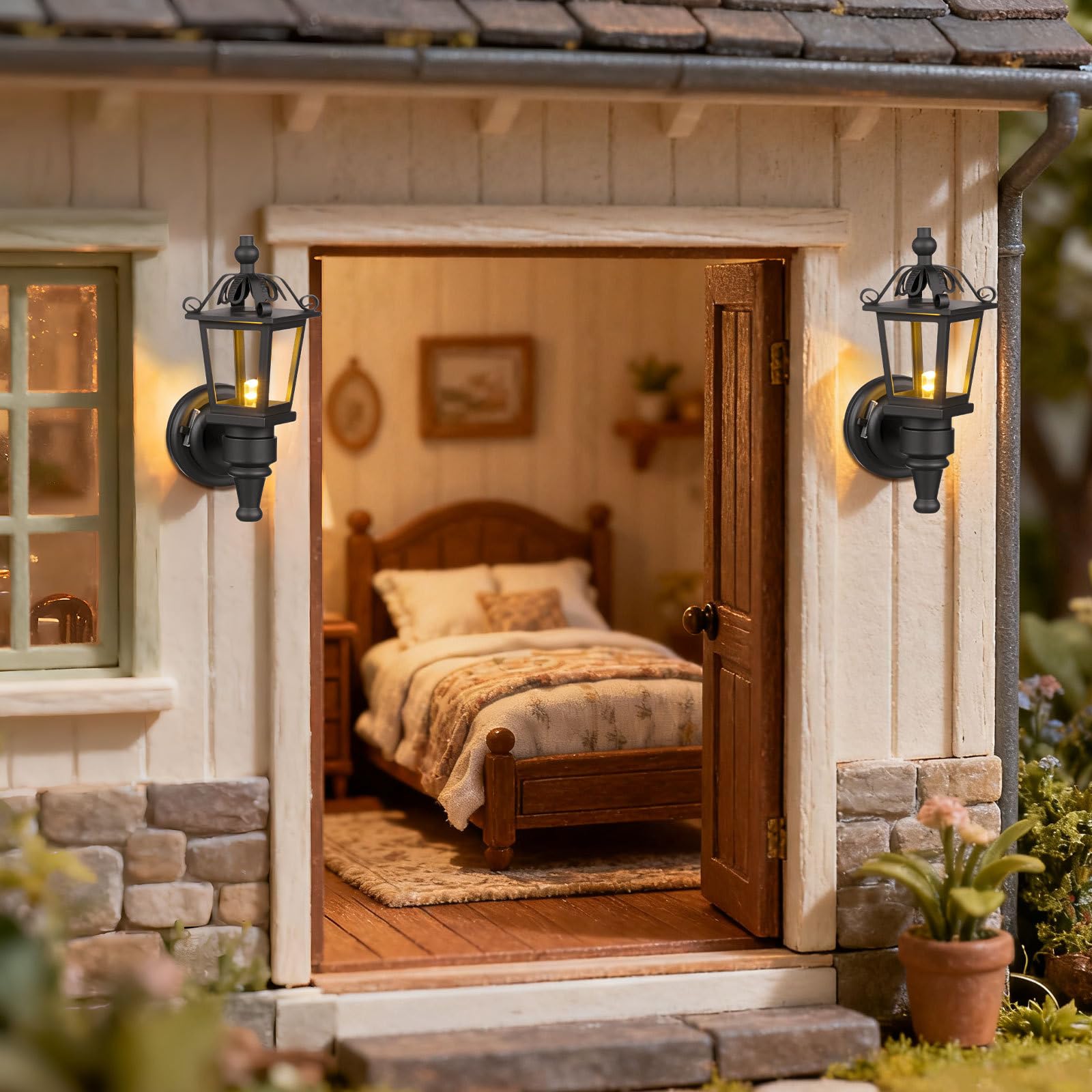 Set di Lampadari in Miniatura, 4 Lampade da Soffitto per Casa Delle Bambole