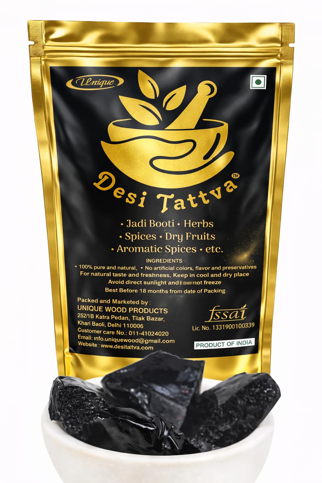 Desi Tattva- Kala Gond - Black Gum 200 GM | Kala Gond | Gond