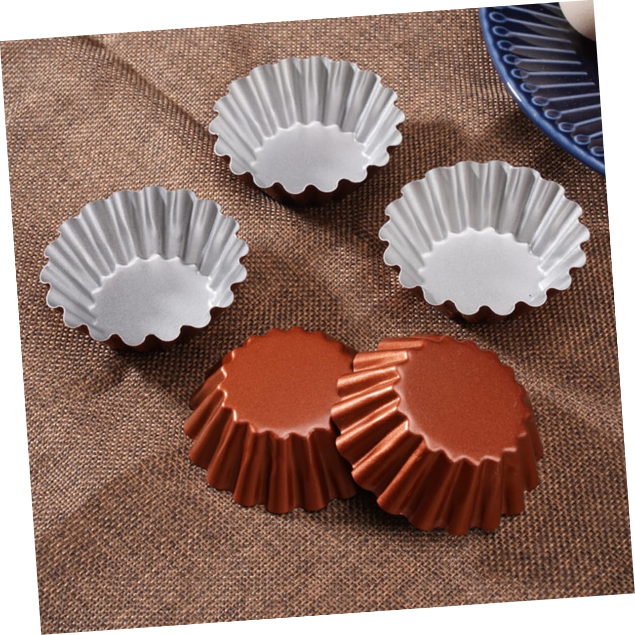 Cabilock 4 Juegos Molde Redondo Para Tarta De Huevo Taza De Muffin De Tarta Molde Para Tarta De Huevo Conveniente Molde De Budín - Moldes Para Tarta Brown Acero De Alto Carbono 6 Piezas * 4