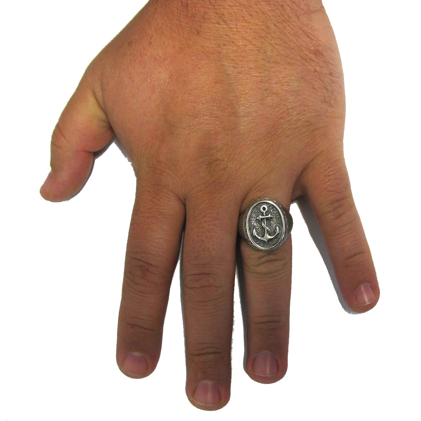 Anello da uomo Ancora in Argento 925 R001715