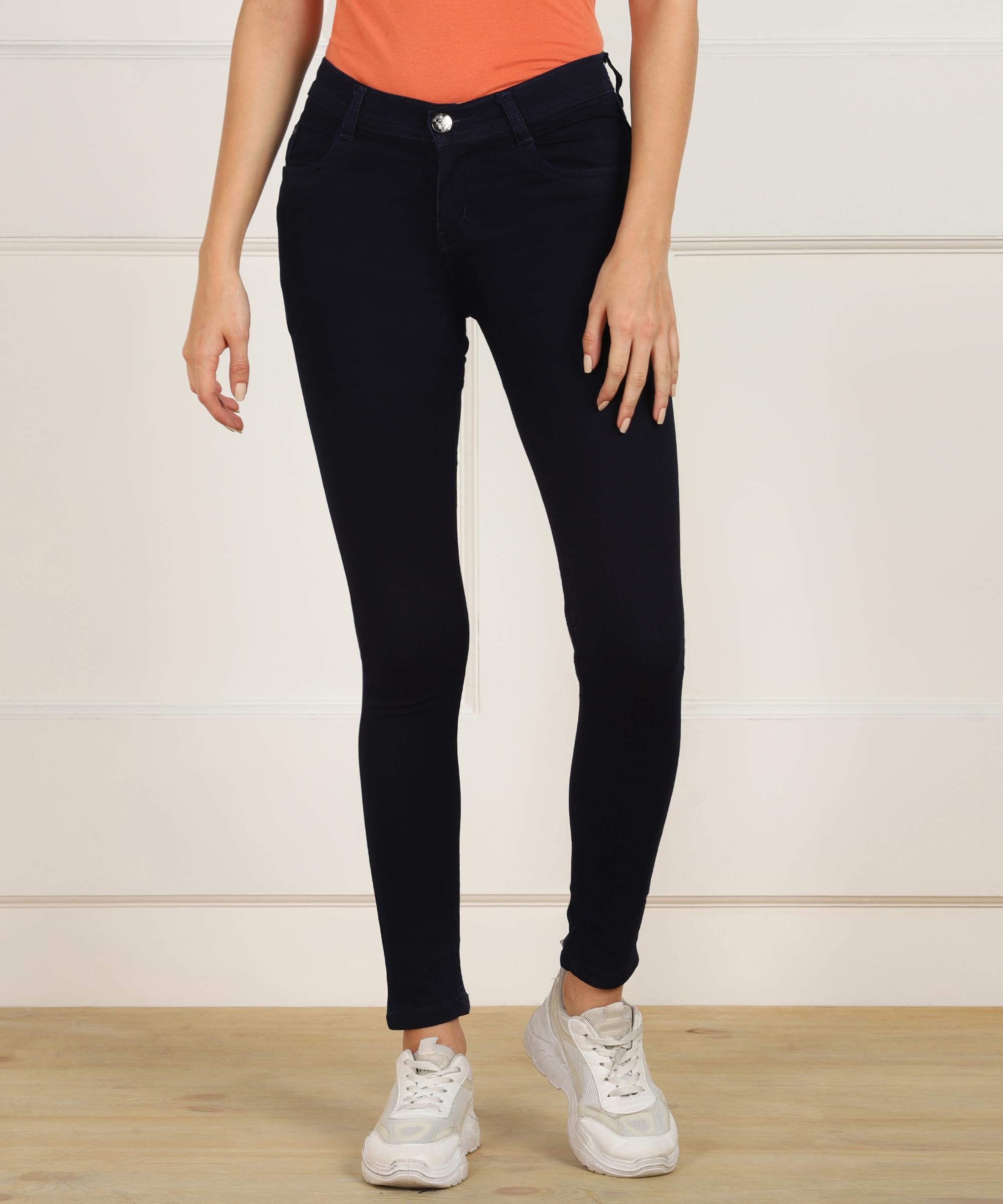 Nifty Women's Denim Stretchable Slim Fit Jeans (Jean_PLN_Carbon Blue_36)