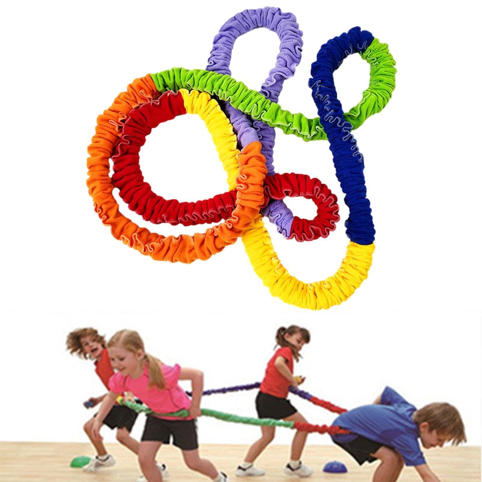 Corda da gioco all'aperto – Anello a fascia per bambini | flanella esterna con cordino elastico interno, strumento elastico cooperativo, corda da corsa , attrezzatura per attività